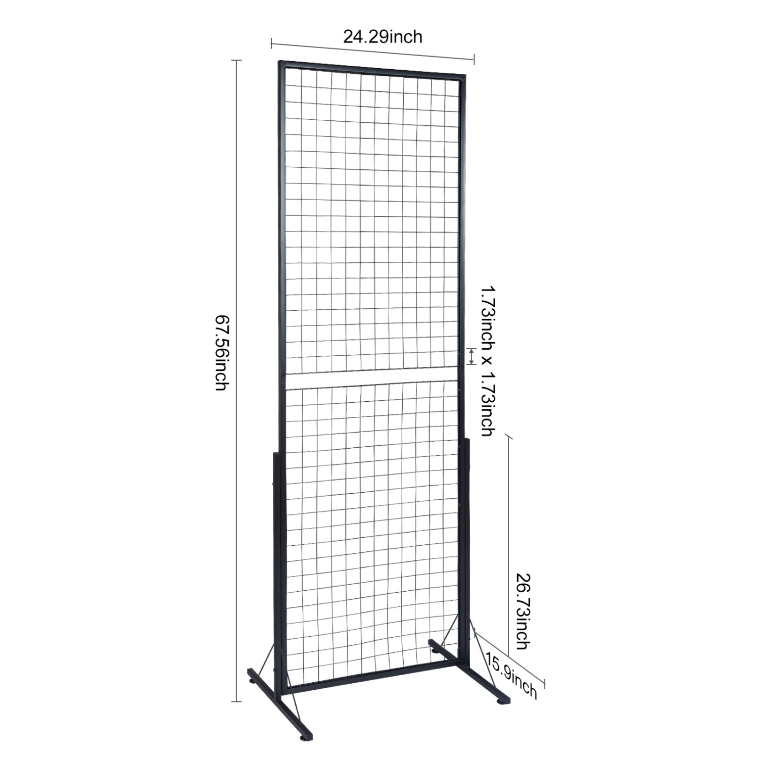 VEVOR 2' x 5.6' Grid Wall Panels Tower, 2 Packs Wire Gridwall Display Racks with T-Base Floorstanding, Double Side Gridwall Panels, Retail Display