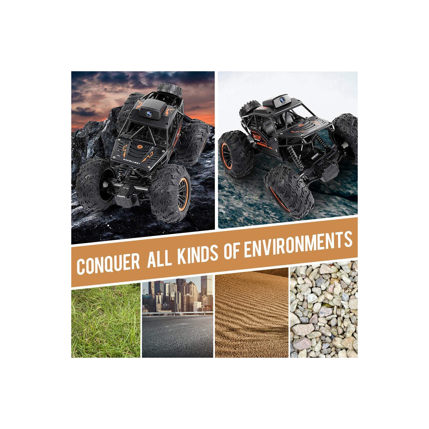 RC Car, 1:18 Remote Control Car with Camera, High Speed Alloy Off Road Truck Fast Racing Vehicle Electric Hobby Toy Car Gift for Boys Kids Teens