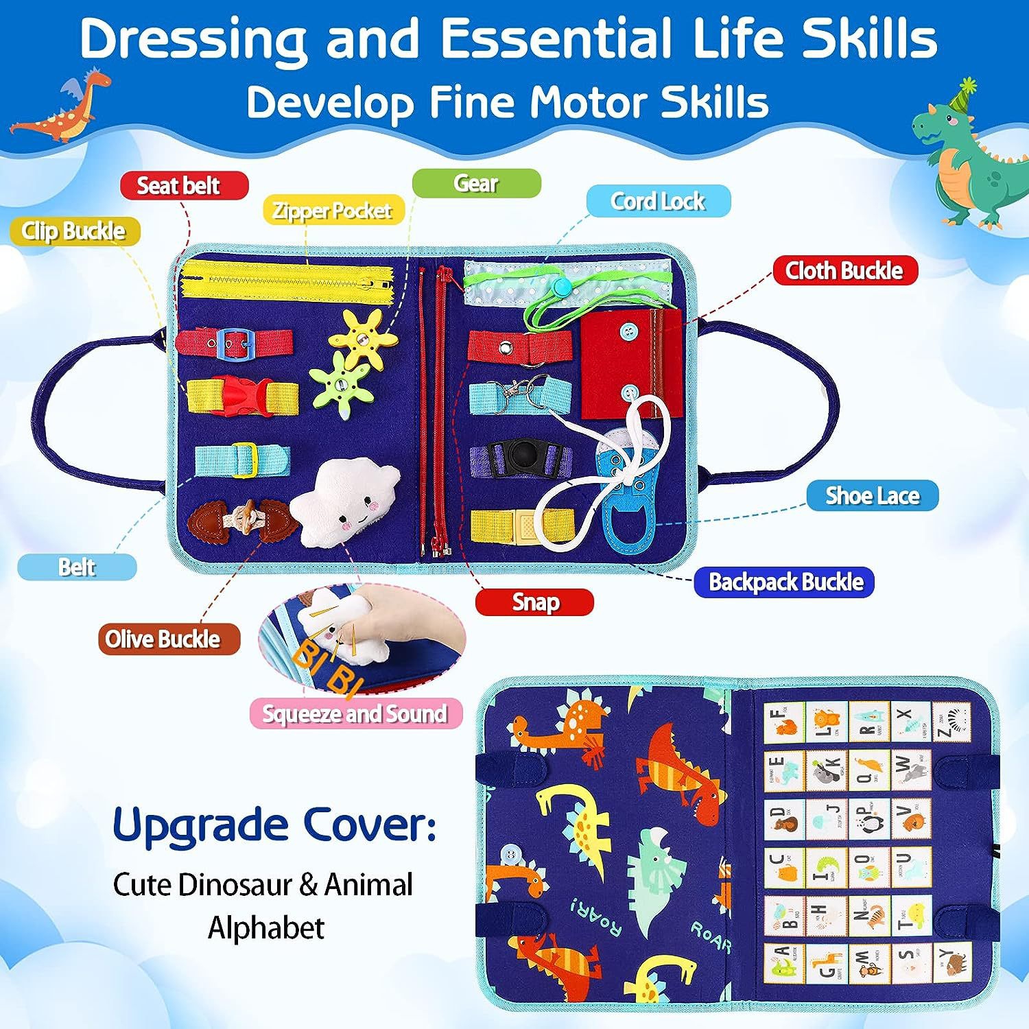 Cahier de société occupé, jouets Montessori , jouets sensoriels éducatifs pour enfants d'âge préscolaire, jouets de voyage pour enfants de 3 4 5 ans