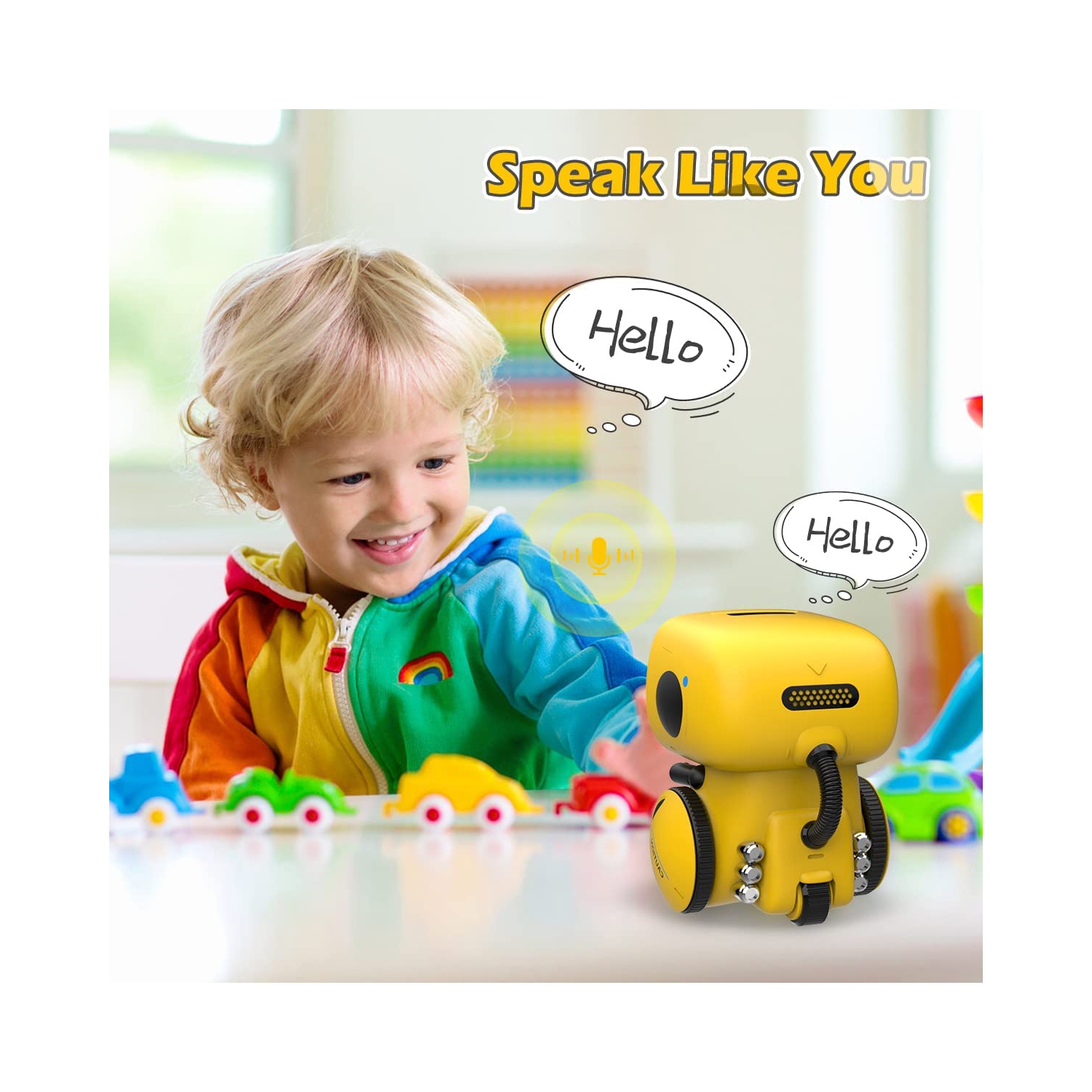 Robot commandé par la voix , Robotique éducative STIM , Danse , Chanson , Parler, Touch Sense,Jouets-cadeaux de Noël pour enfants de 3 4 5 6 7 ans