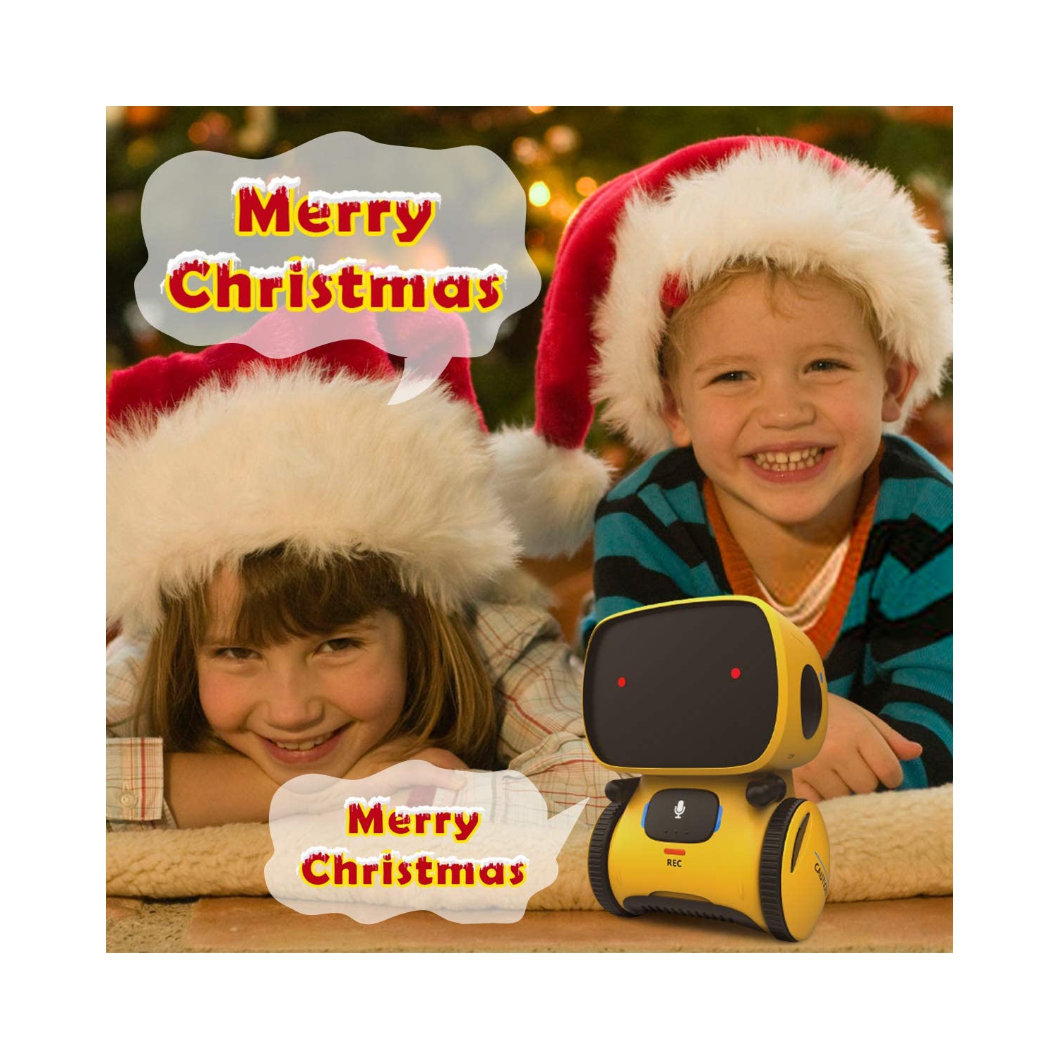 Robot commandé par la voix , Robotique éducative STIM , Danse , Chanson , Parler, Touch Sense,Jouets-cadeaux de Noël pour enfants de 3 4 5 6 7 ans