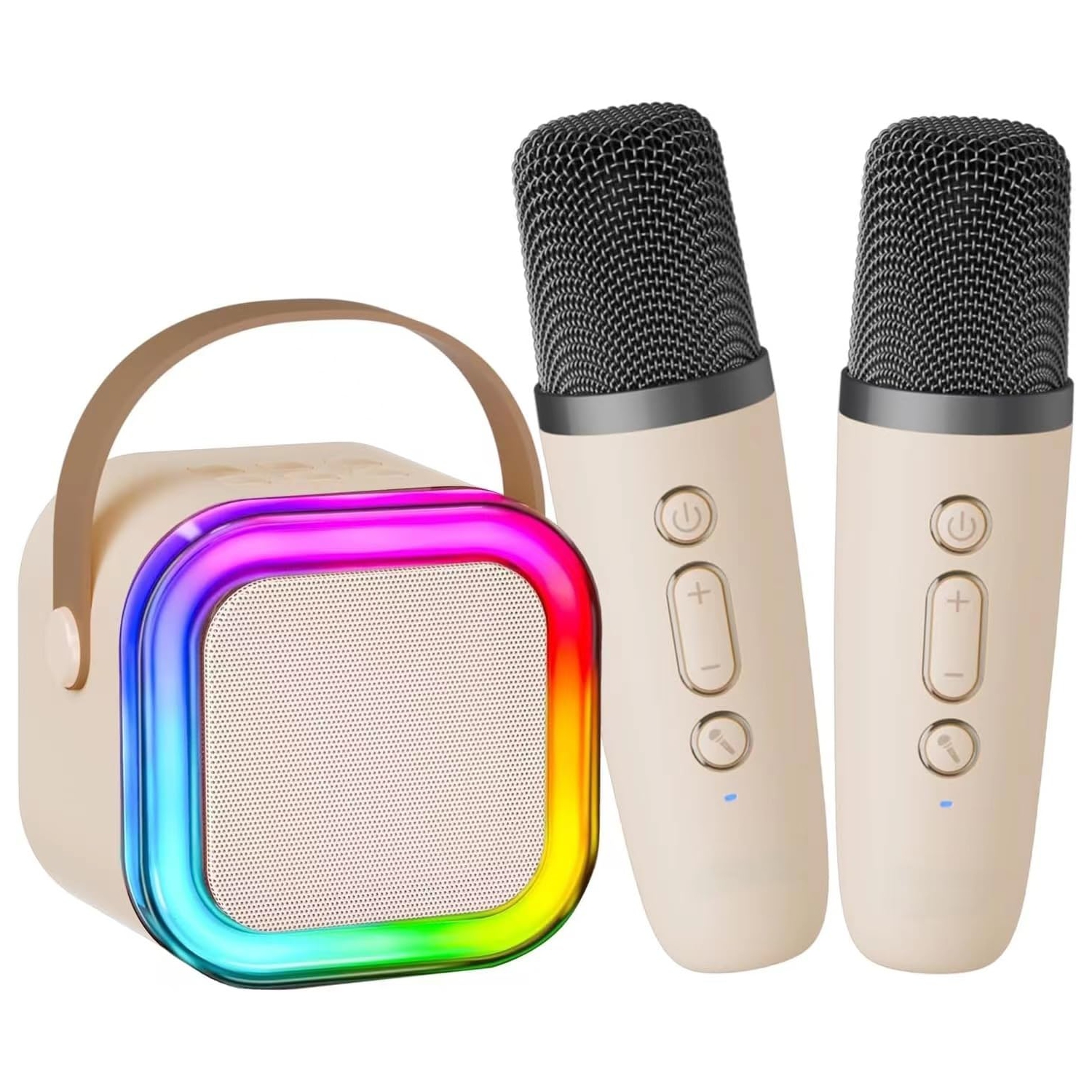 Machine à karaoké pour enfants, machine à microphone pour karaoké avec 2 microphones sans fil, haut-parleur Bluetooth portatif en cadeau avec