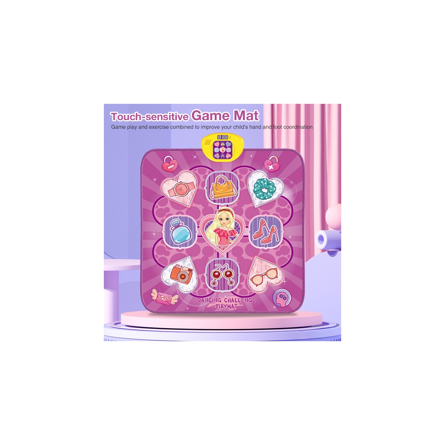 Tapis de danse Jouets pour filles de 3 ans et plus, Jouets pour enfants , Tapis musical dansant avec lumières LED, Jouets d'anniversaire pour filles