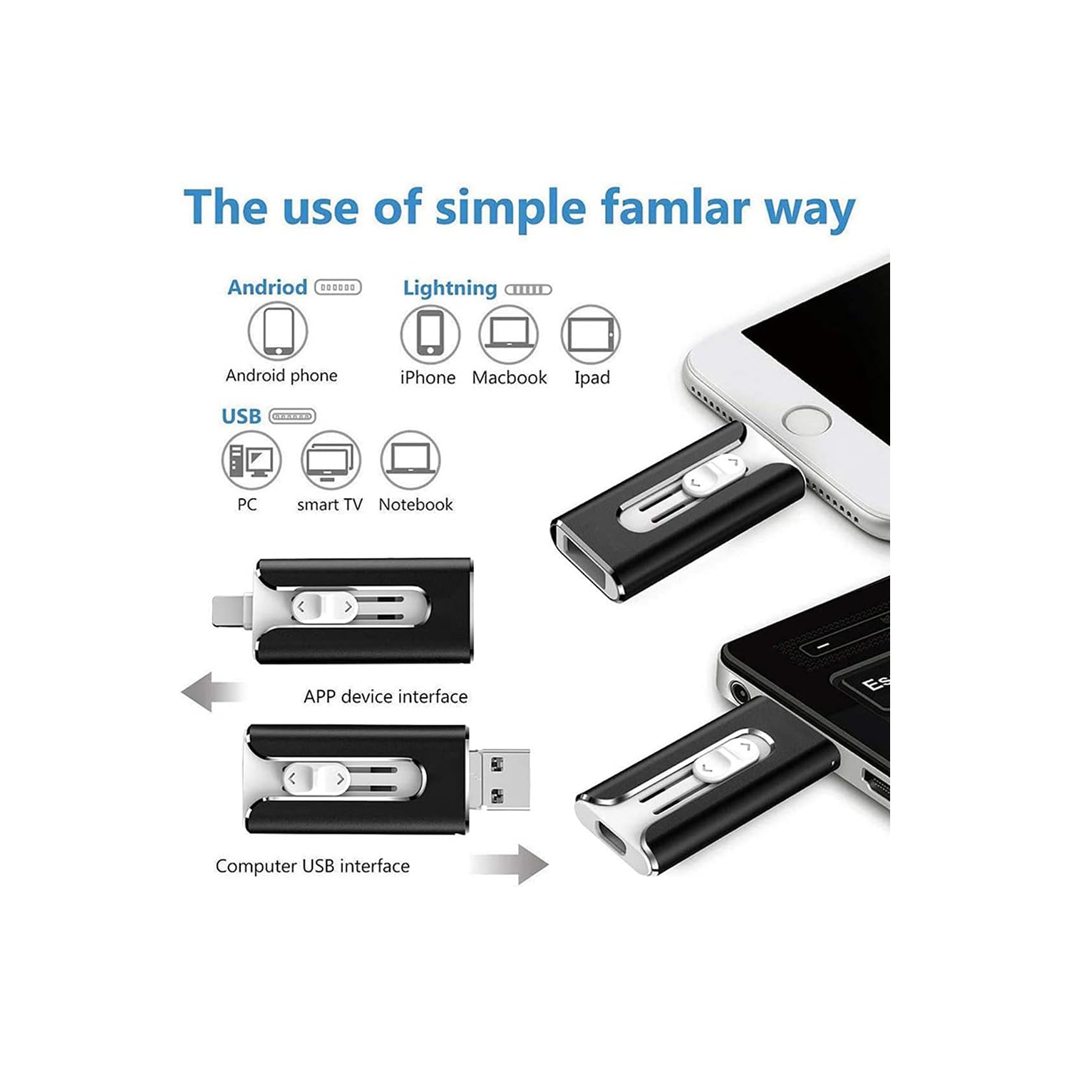 Clé USB 3,0 128 Go 3,0, mini clé USB, clé métallique, clé de stylet portative, extension de stockage, pour PC Ordinateur, tablette, téléphone