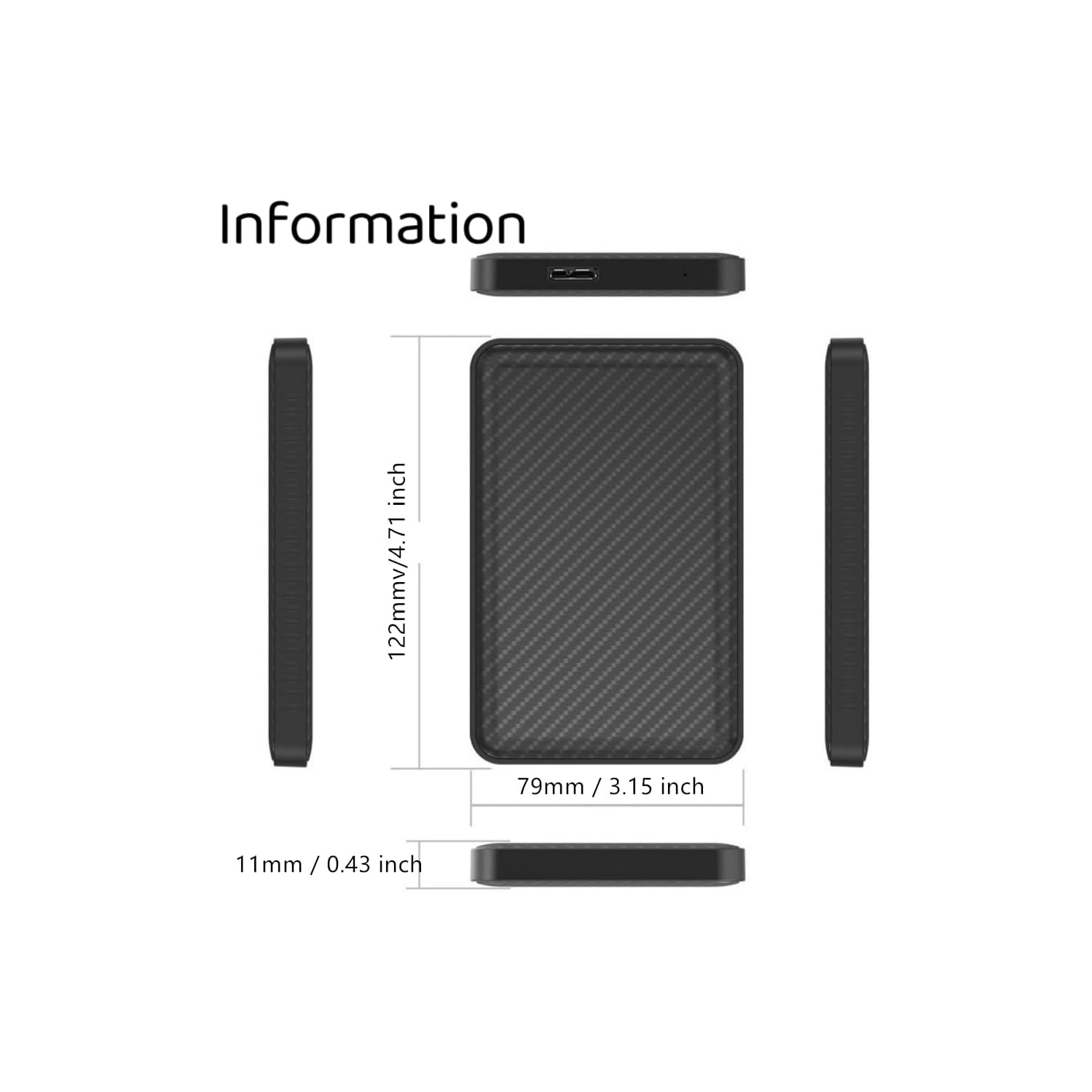 Disque dur externe portatif 500&nbsp;Go – Disque dur portatif USB de 3,0 2,5&nbsp;po Disque dur externe ultramince 5&nbsp;Gb/s haute vitesse ​​Disque