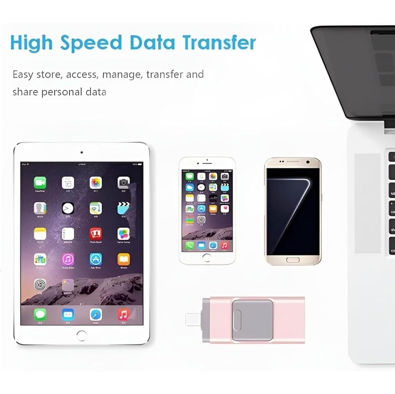 Clé USB 3,0 de type C multifonctionnelle pour Android/iPhone/ordinateurs Petit, durable, portatif, grande capacité Appareil de stockage