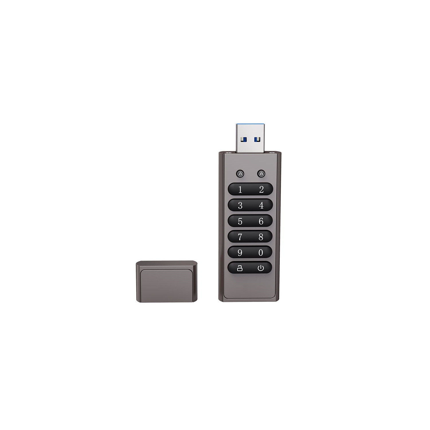 Clé USB en métal de grande capacité 128G, sécurité de chiffrement matériel AES256 personnalisée, matériau en alliage de zinc, interface USB 3.0