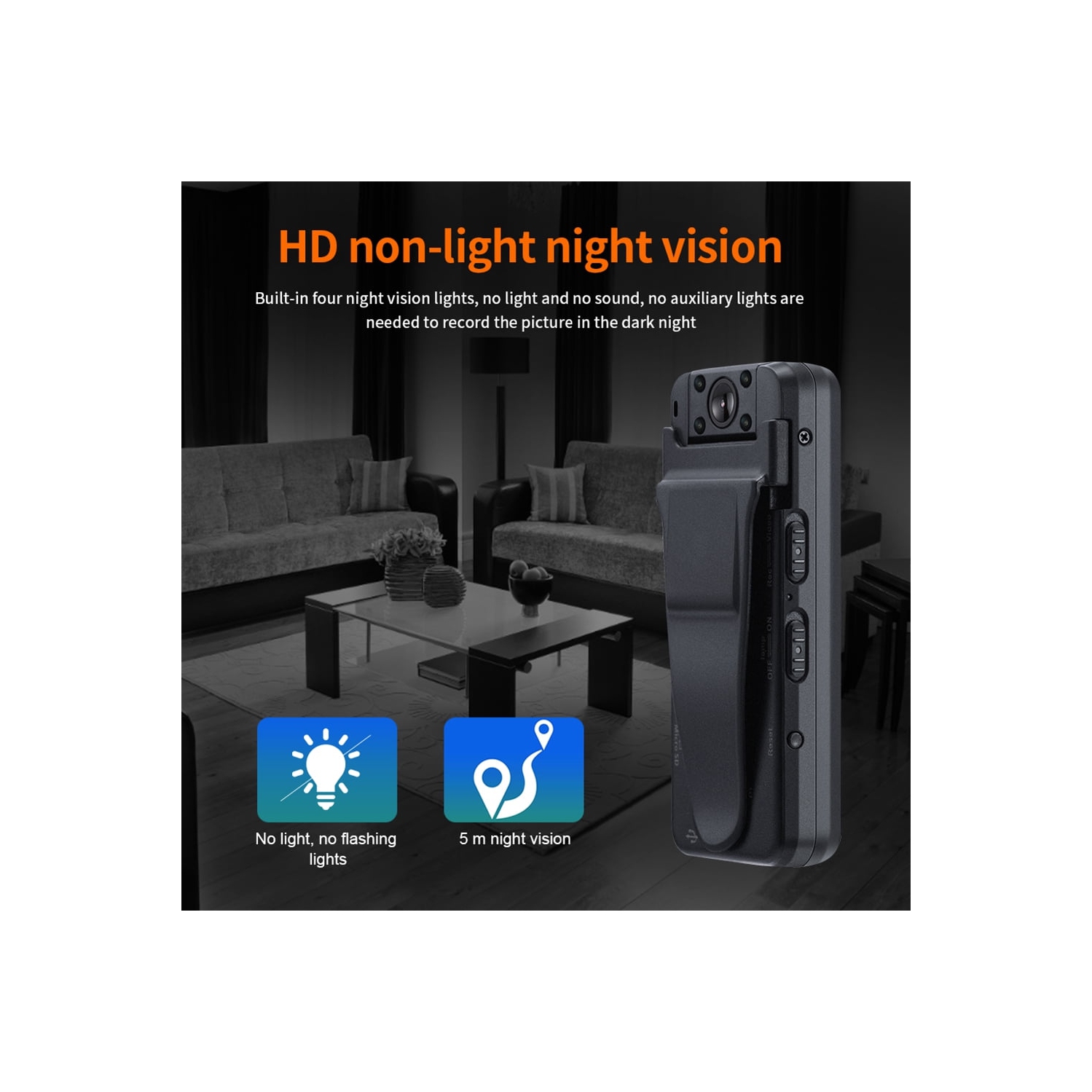 Mini Body Camera, 1080P Wearable Pocket Camera with Clip/Motion Detection, Micro Security Nanny Camera for Home and Office