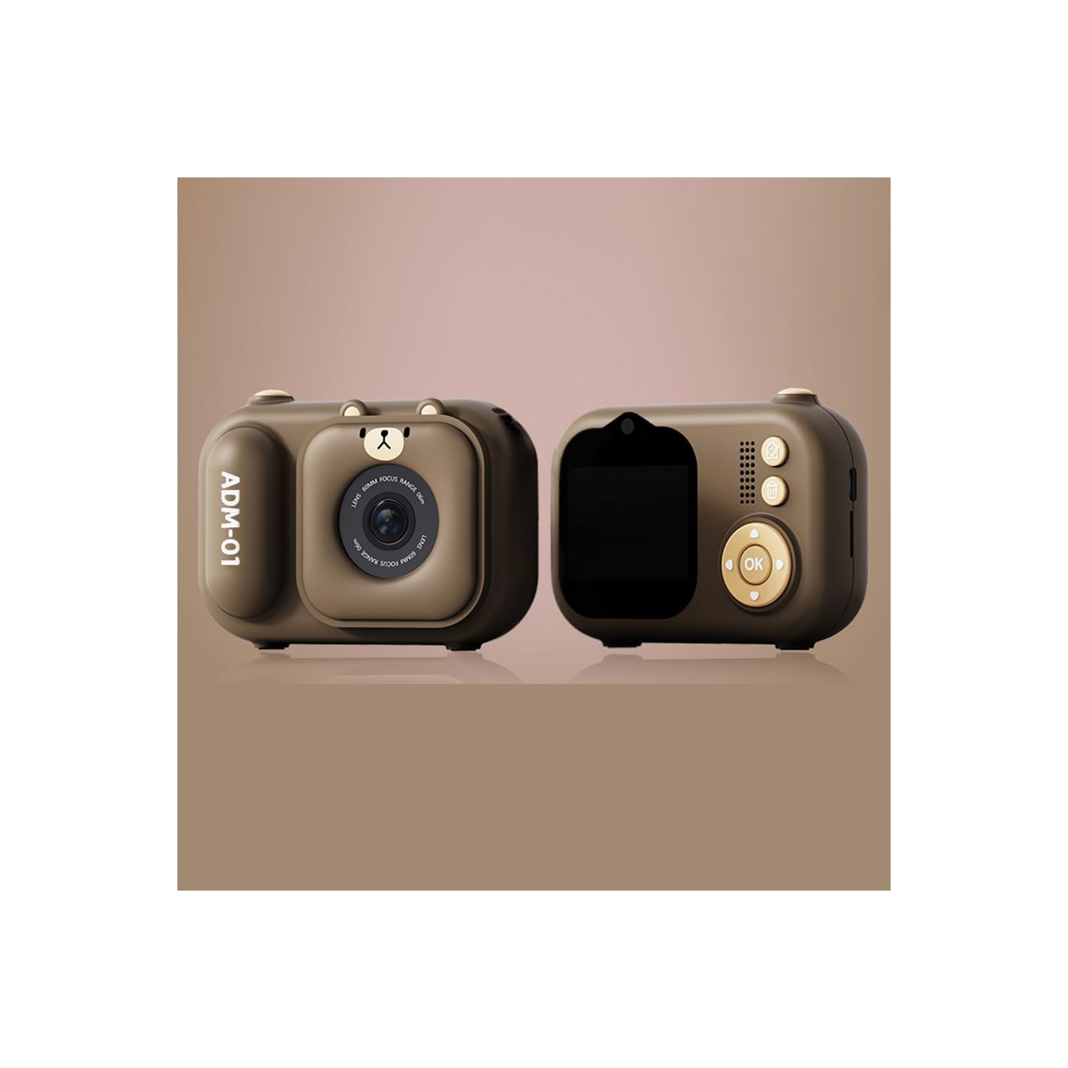 Children's Camera Infant HD Digital Video Camera Children's Camera Children's Birthday Gift - Brown + Tripod + 8G