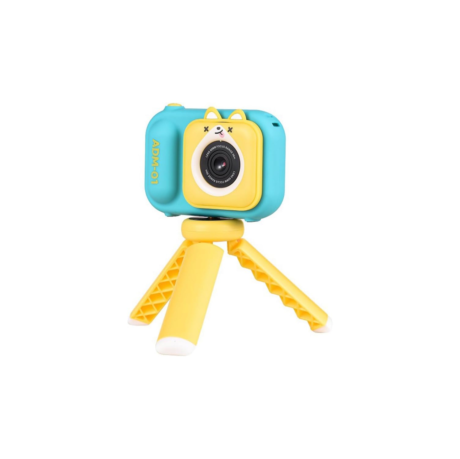 Children's camera, infant HD digital video camera, children's camera, children's birthday gift -Yellow and blue + tripod