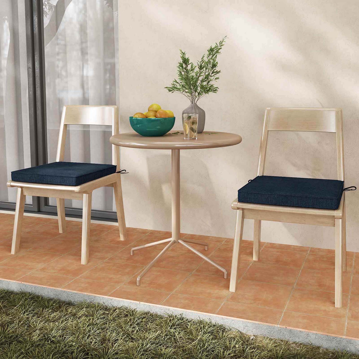 Costway Outdoor Chair Cushion Set of 2/4/6 Waterproof Fade-Resistant Olefin Seat Cushions Brown/Navy/Gray/Black