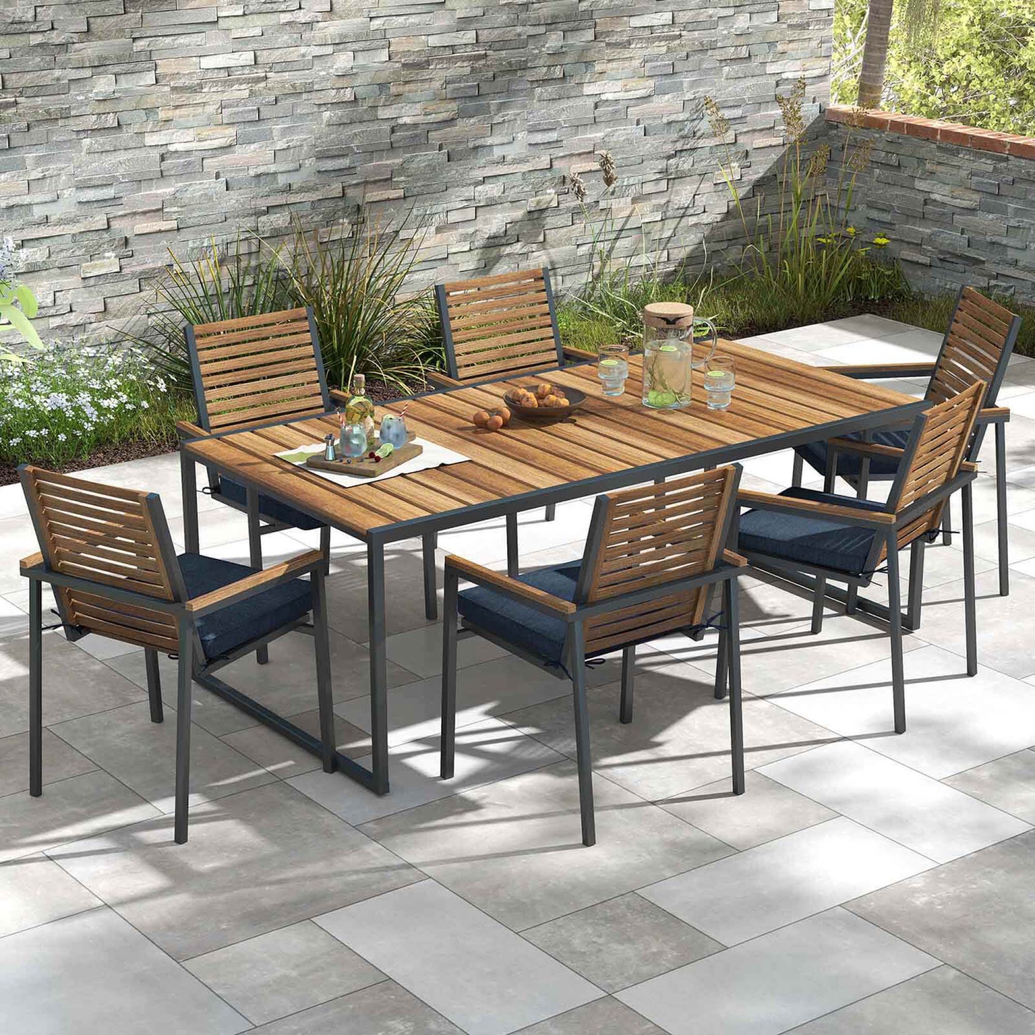 Costway Outdoor Chair Cushion Set of 2/4/6 Waterproof Fade-Resistant Olefin Seat Cushions Brown/Navy/Gray/Black