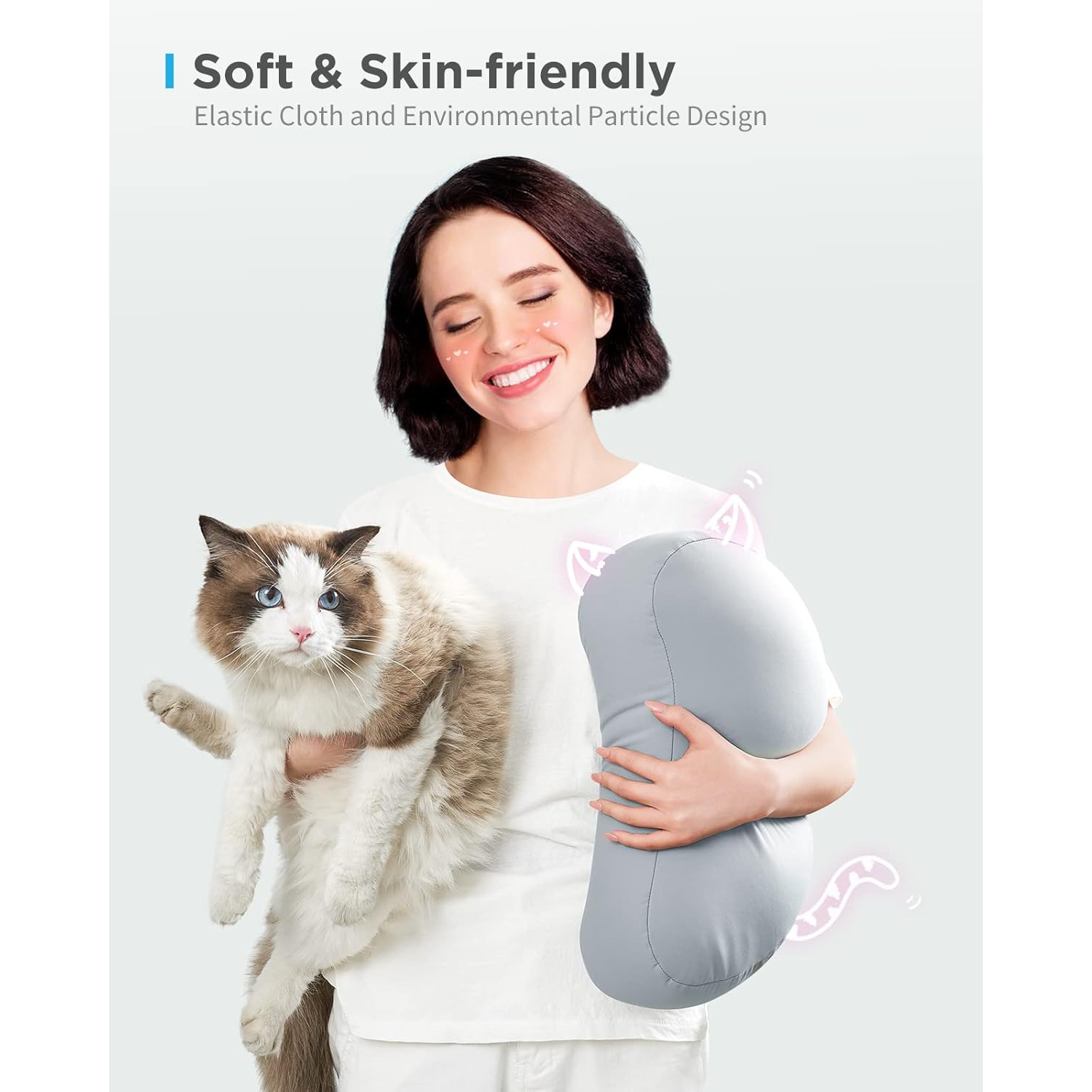 Support pour tablette réglable à 360° pour lit de SAIJI – Compatible avec les appareils de 4,7 à 15,6" – Bras à deux axes, coussin microbilles – Gris