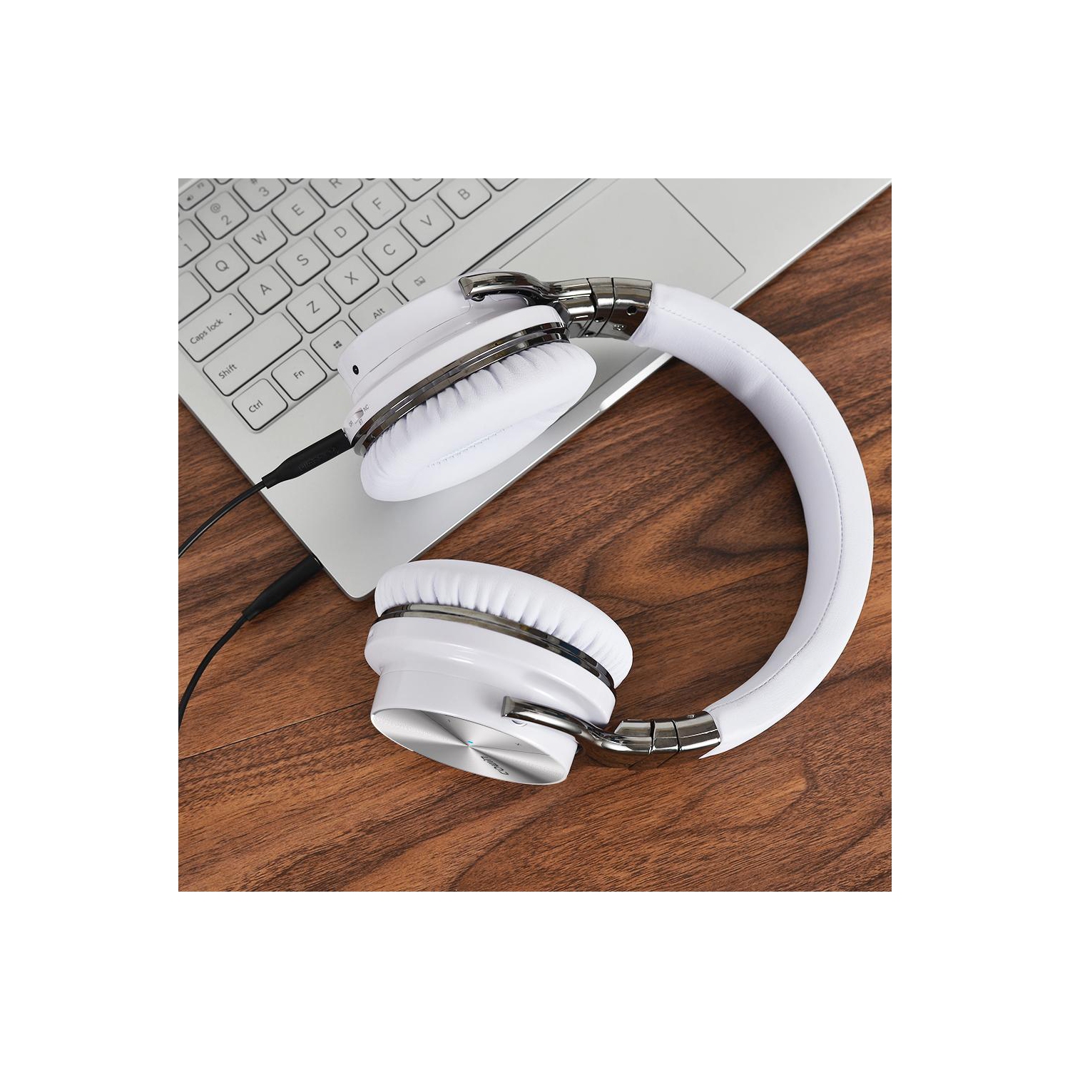 Boîte ouverte - Écouteurs Bluetooth sans fil à suppression active du bruit avec micro E7 Pro de COWIN - Blanc