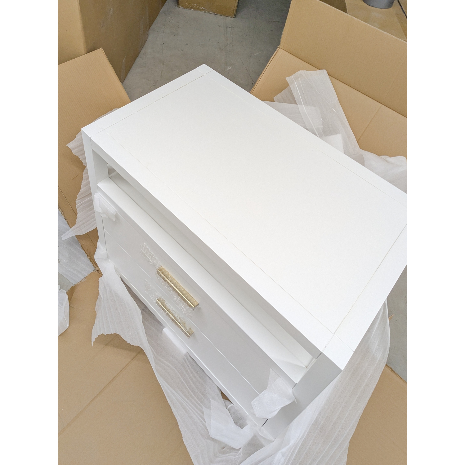 VAST Bedside Cabinet 2 Drawers - White