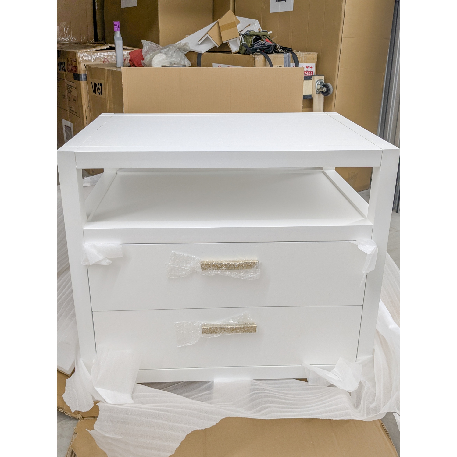 VAST Bedside Cabinet 2 Drawers - White
