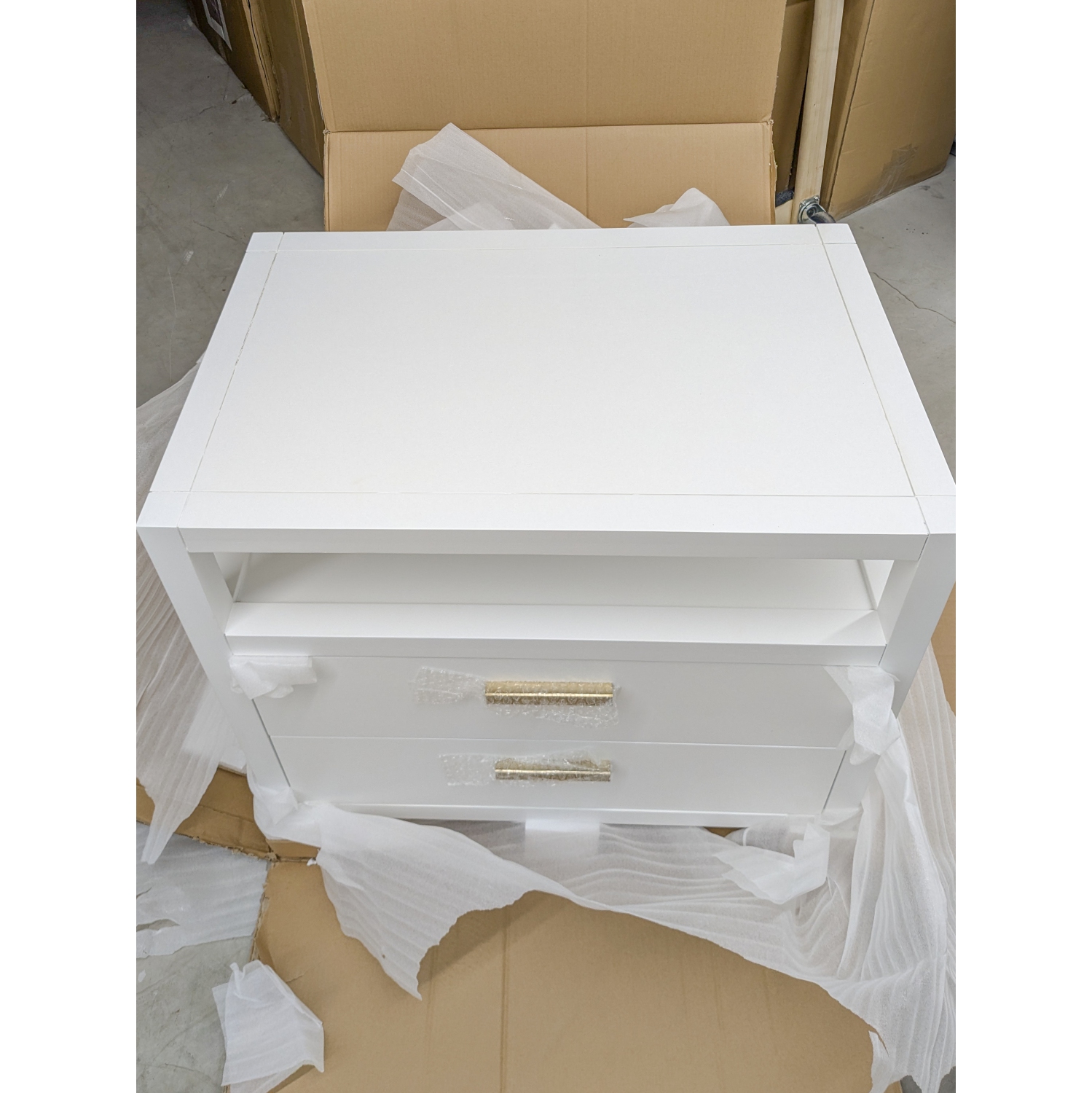 VAST Bedside Cabinet 2 Drawers - White