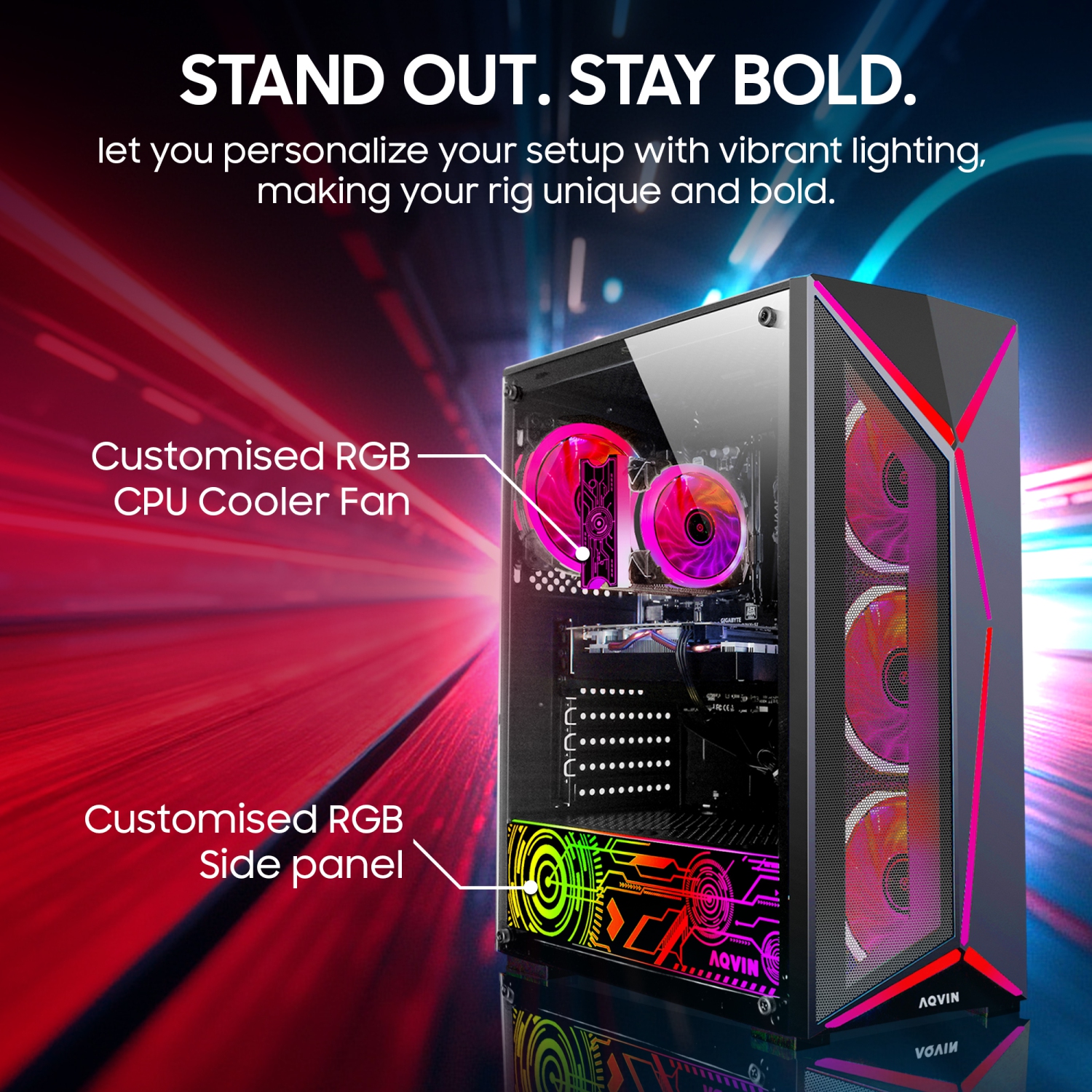 Gaming PC AQVIN AQ80 Tower - Intel Core i7 Processor up to 4.60 GHz 32GB DDR4 RAM 1TB SSD GeForce RTX 5060 8GB GDDR7 Windows 11 WIFI - Only at Best