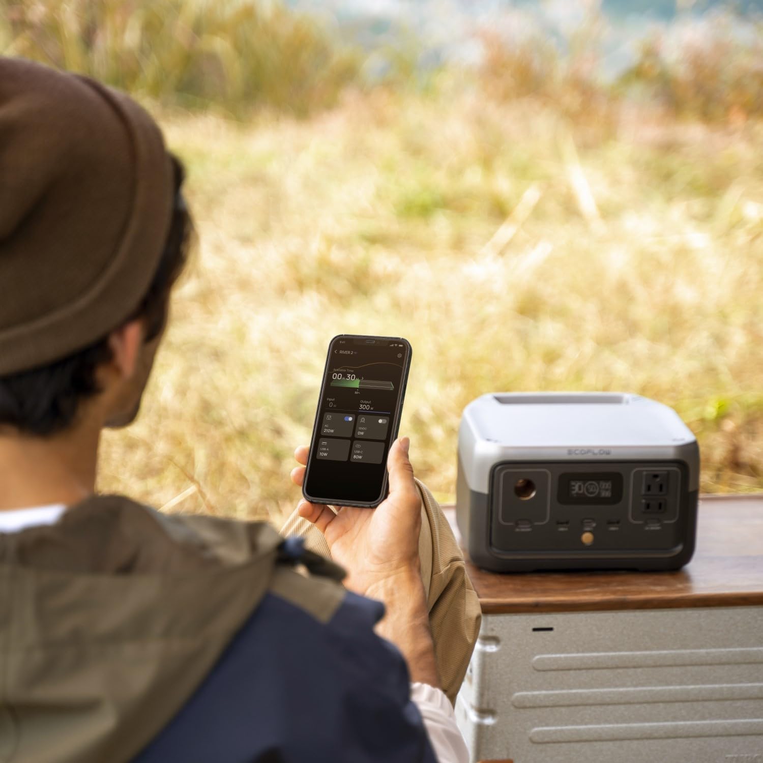 Open Box - ECOFLOW Portable Power Station River 2, 256Wh LiFeP04 Battery/ 1 Hour Fast Charging, 2 Up to 600W AC Outlets