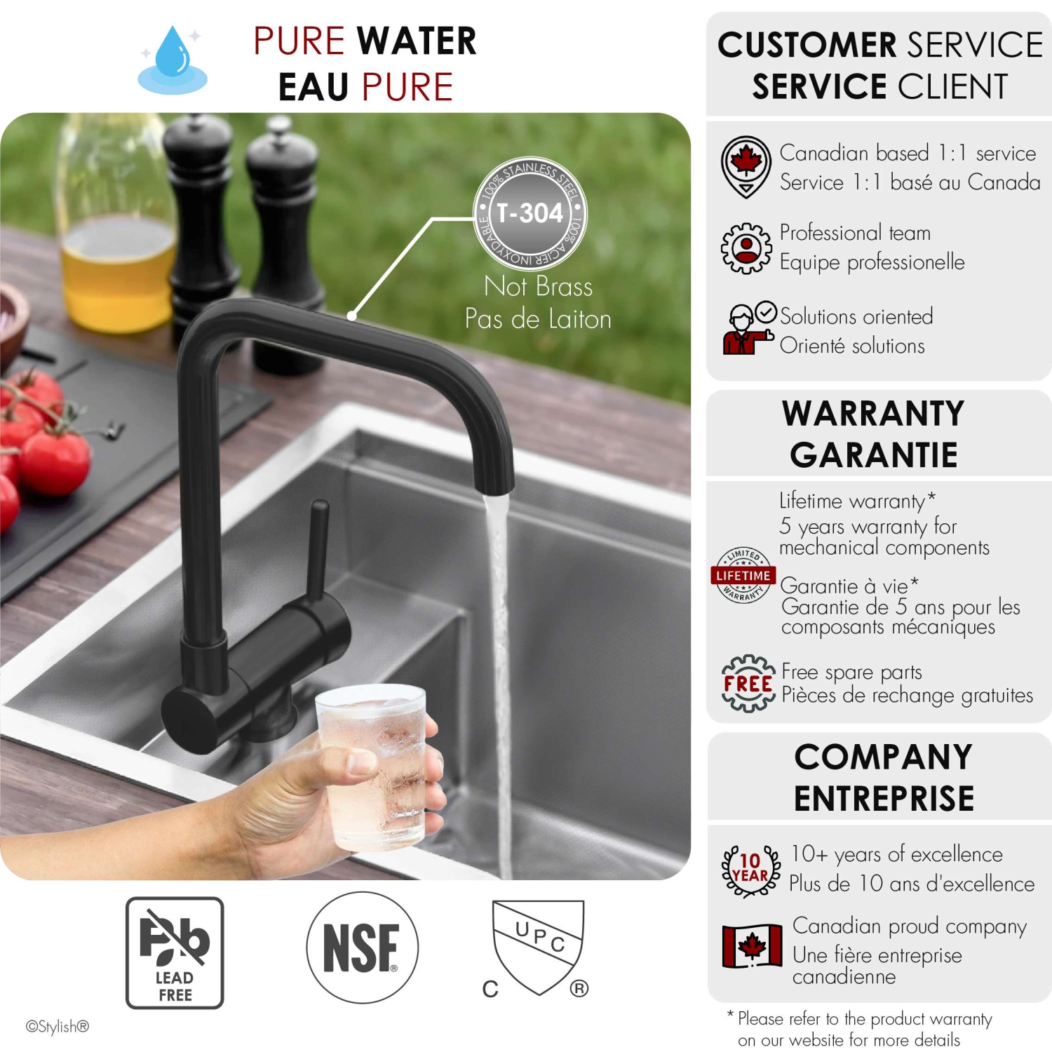 Single Handle Matte Black Foldable Kitchen Faucet