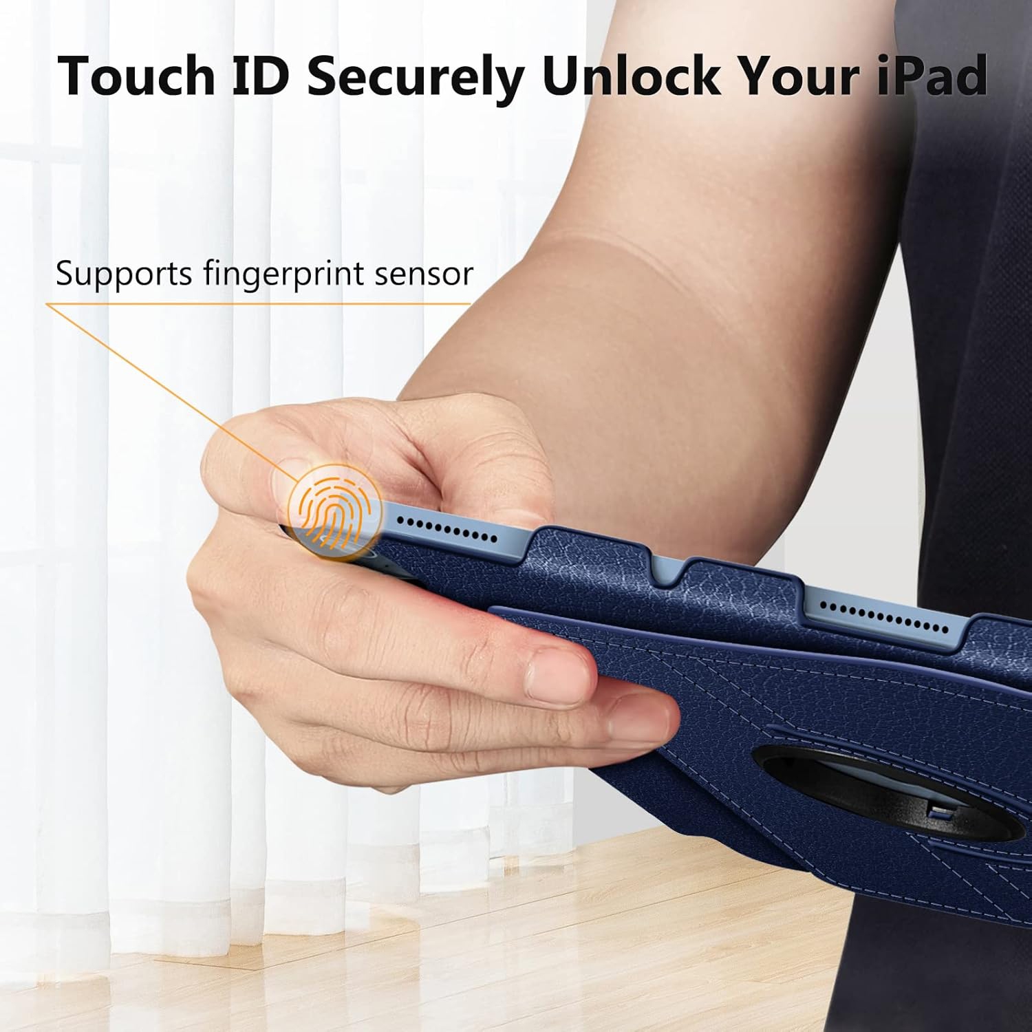 FINTIE 360° Rotating Case for iPad 11" & 10.9" (10th Gen, 2022) - Protective Stand Cover with Pencil Holder, Auto Sleep/Wake, Navy