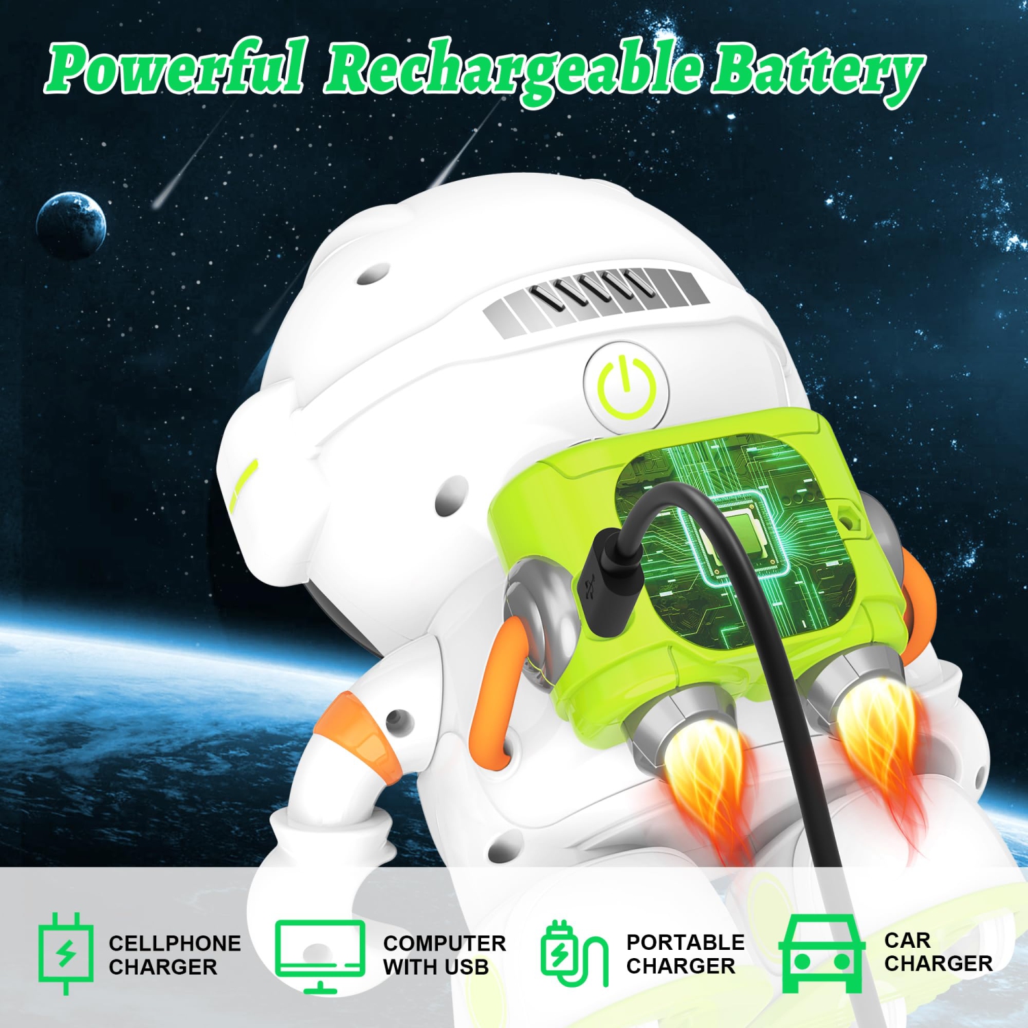 Robot jouet intelligent&nbsp;: Astronaute Space Robot interactif avec commandes tactiles, reconnaissance vocale, chant, danse et enregistrement