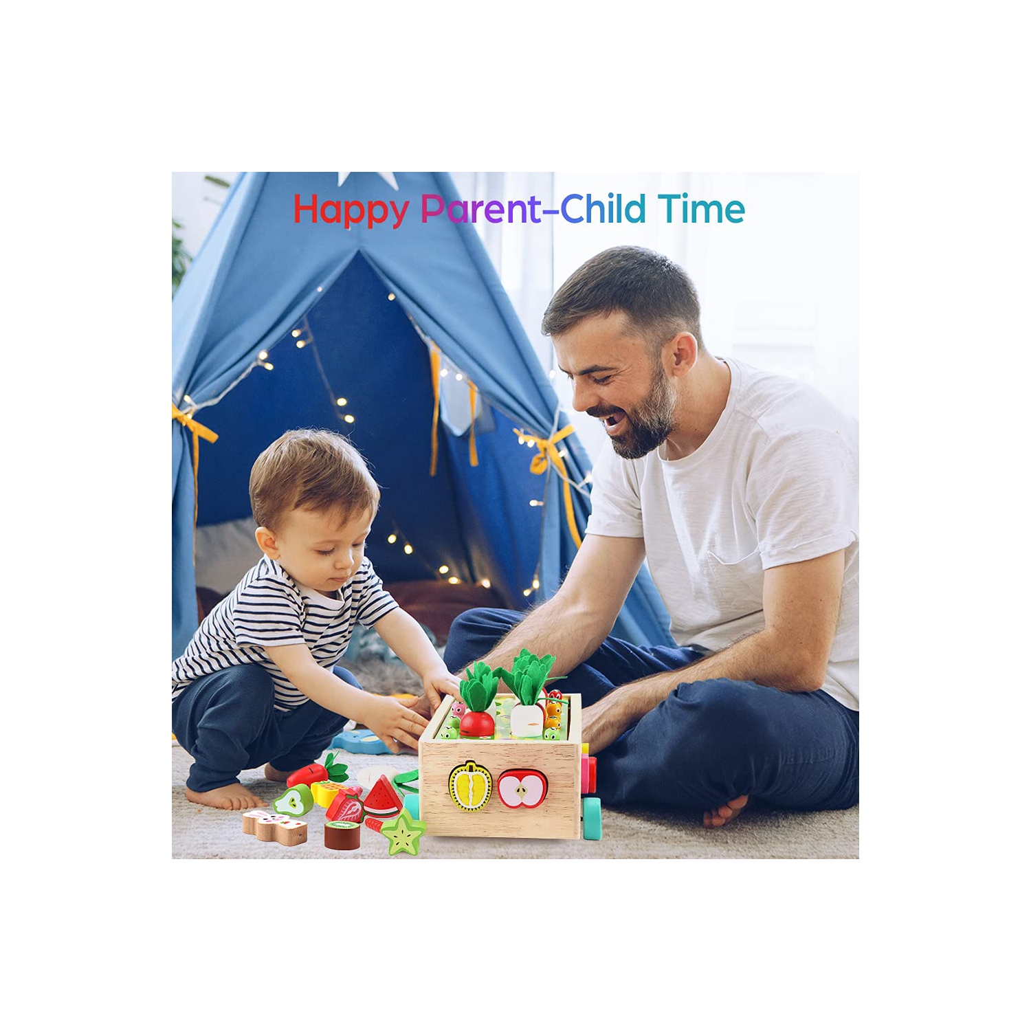 Montessori – Jouets éducatifs en bois, jouets de tri de formes – Cadeaux d'anniversaire pour les garçons et les filles de 1-3 ans