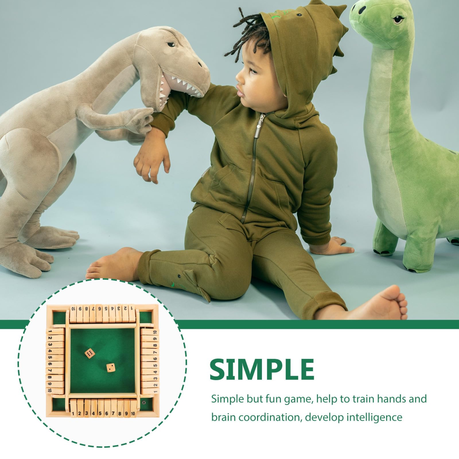 Four Sides Flip-Off Box Dice Toy: Wooden Board Game, Fun Family Game for 4 Players