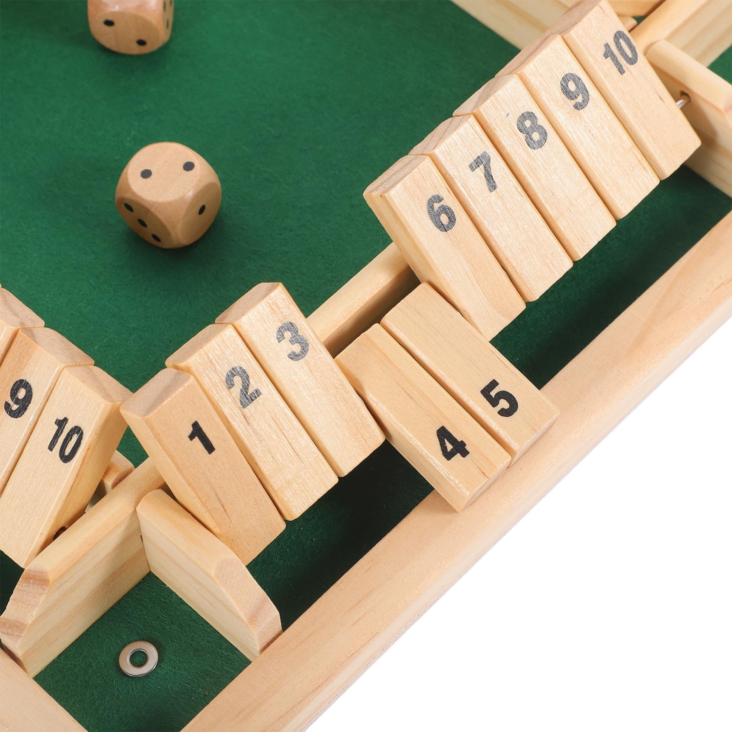 Four Sides Flip-Off Box Dice Toy: Wooden Board Game, Fun Family Game for 4 Players