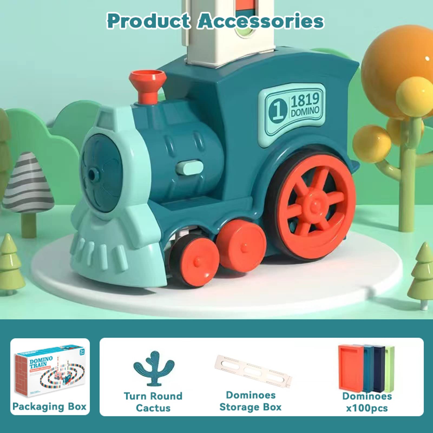 Domino Train Toy: Montessori Toys, Christmas Gifts, Birthday Presents for Boys and Girls