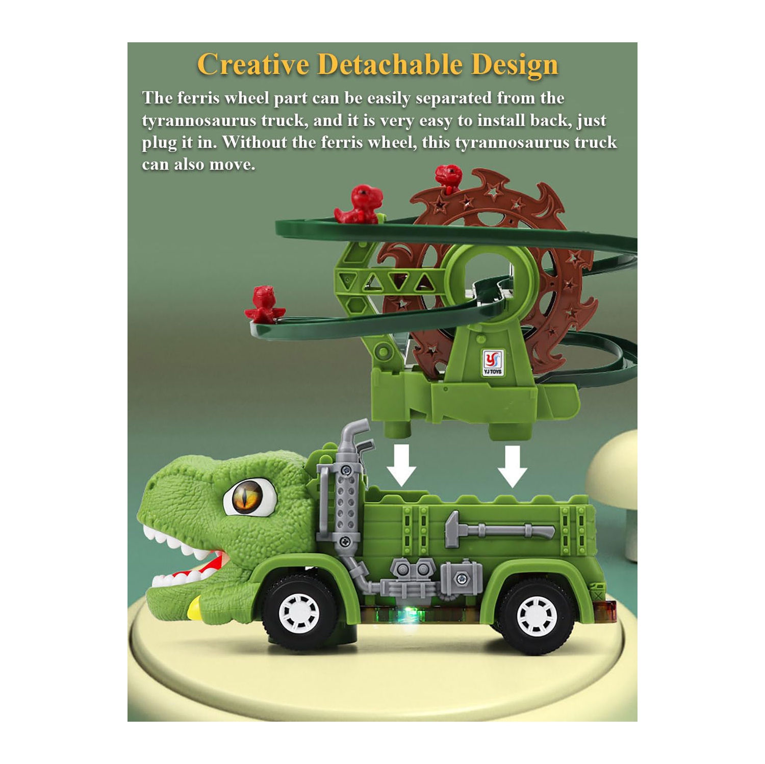 Ensemble de jeu avec glissade en forme de dinosaure&nbsp;: Jouet à grande roue, jouets éducatifs pour garçons et filles, cadeaux pour les fêtes et