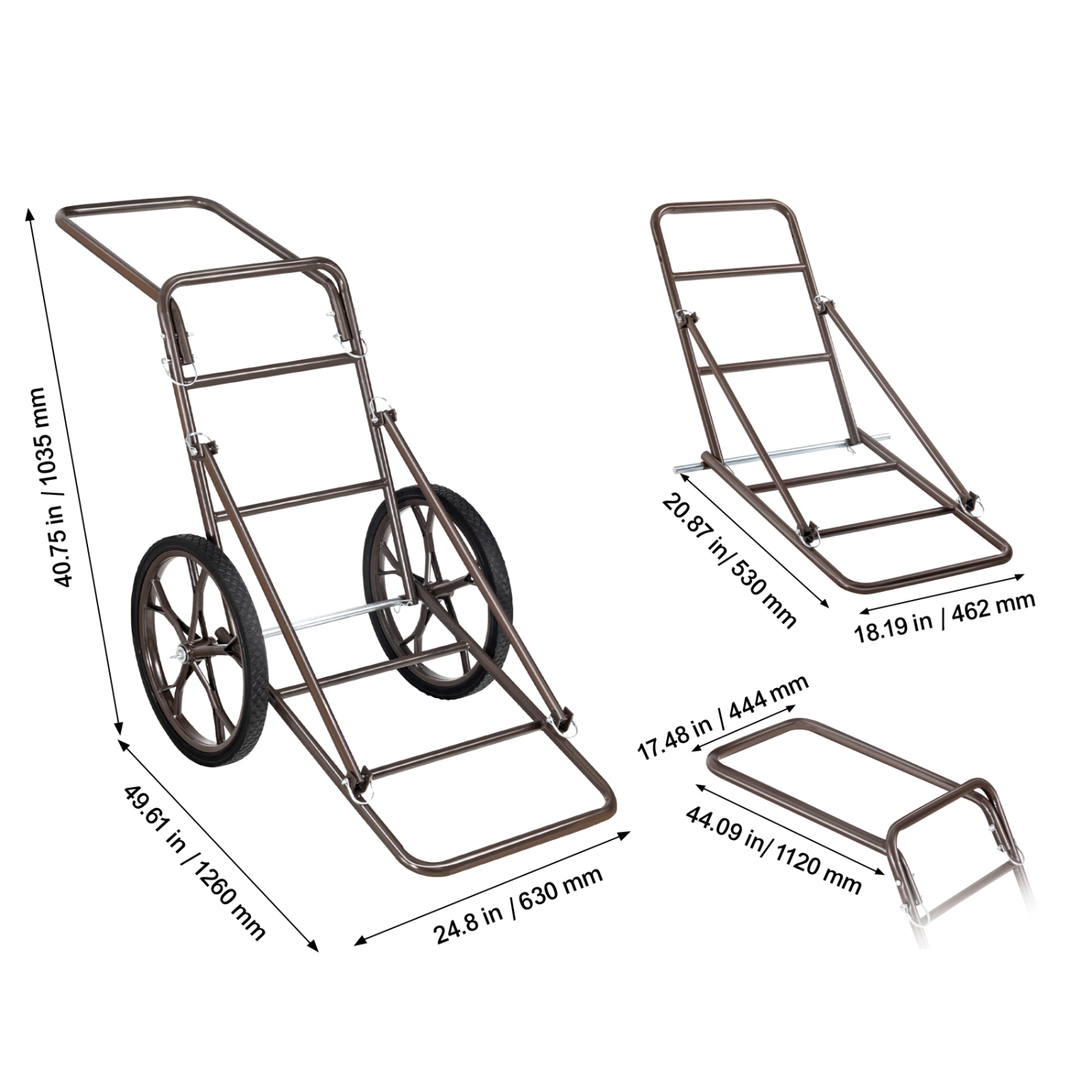 VEVOR Deer Cart, 500 LBS Capacity Folding Game Cart, Deer Cart Game Hauler with 17" Big Rubber Wheel & Ergonomic Handle, Heavy-Duty Game Cart