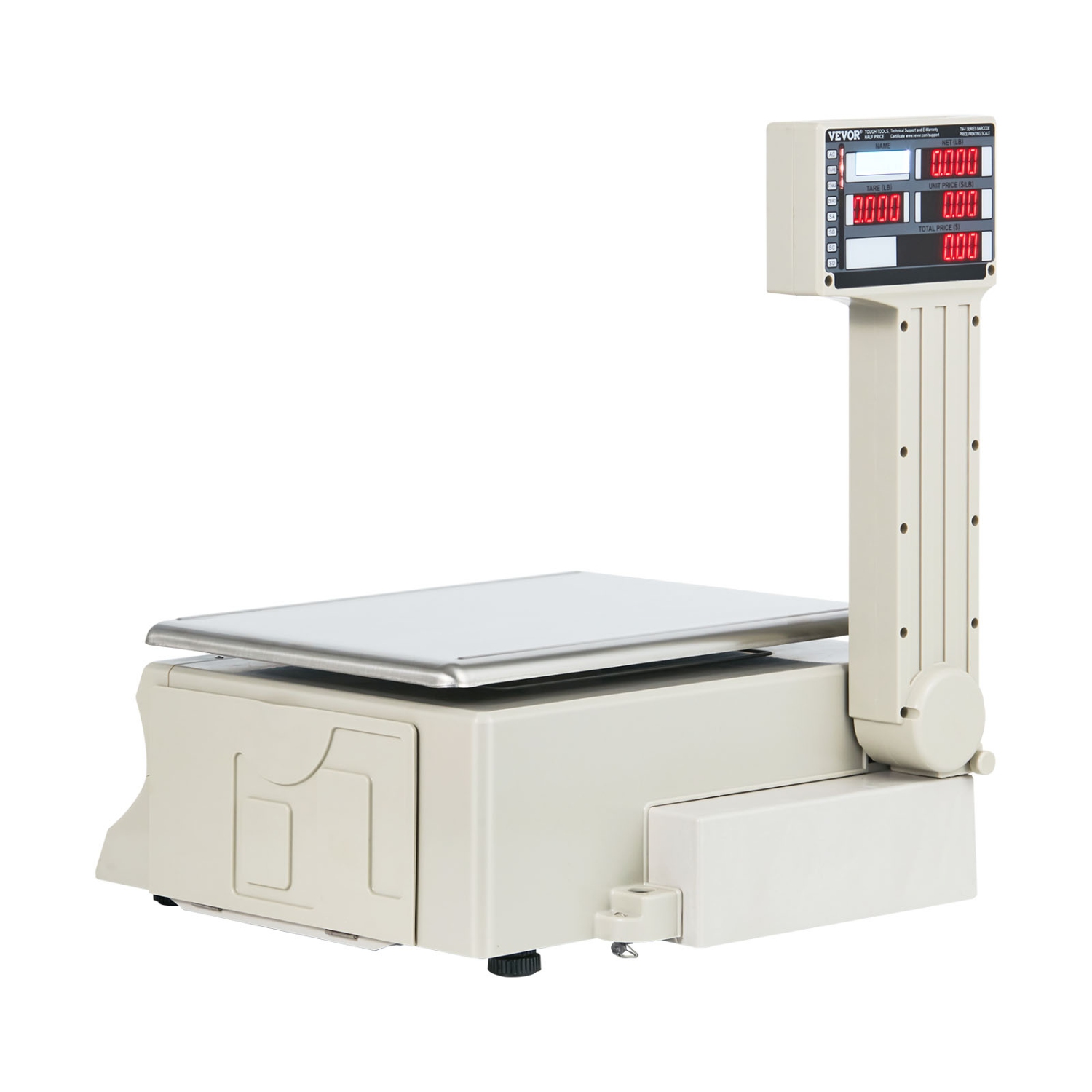 VEVOR Electronic Price Computing Scale, 66 LB Digital Deli Weight Scales, LCD & LED Digital Commercial Food Fruit Meat Produce Counting Weight, for