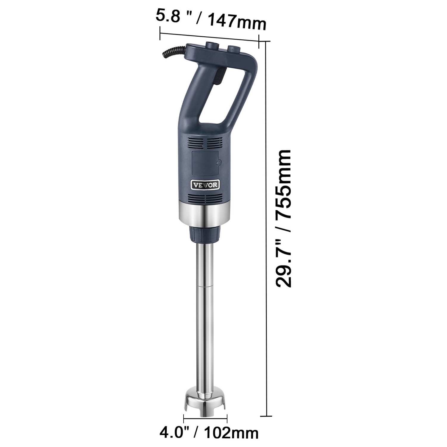 VEVOR 500W Commercial Immersion Blender, Heavy Duty Hand Mixer, 16 inch Stepless Variable Speed Mixer with Stainless Steel Blade, Multi-Purpose