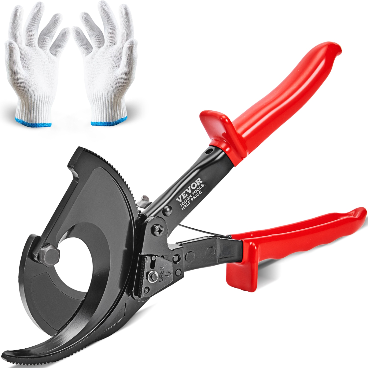 VEVOR 11" Ratcheting Cable Cutter, Wire Cutter Heavy Duty with Gloves, Strong Silicon-Manganese Spring Steel Blade-for Cutting Up to 400 mm簡 / 780