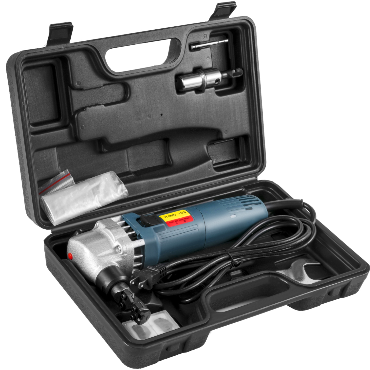 Coupe-tôle électrique VEVOR 380&nbsp;W, vitesse de rotor 1800&nbsp;tr/min, capacité de coupe 0,07&nbsp;po/1,8&nbsp;mm, lames de rechange et boîtier