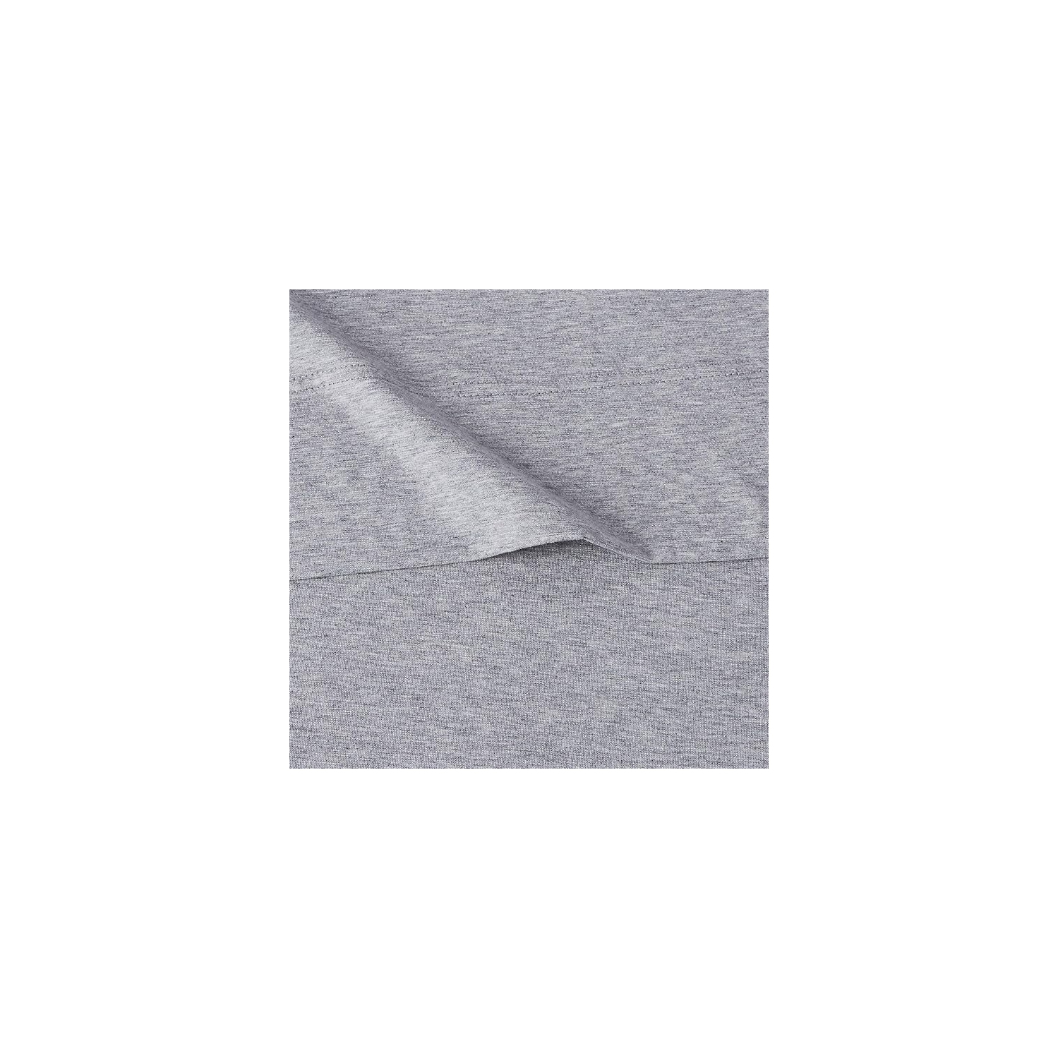 VAST Amazon Basics Heather Cotton Jersey Bed Sheet Set - Full, Light Grey, Queen Size