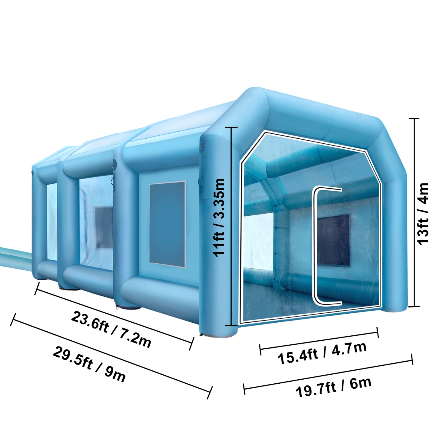 VEVOR 29.5x19.7x13 ft Inflatable Paint Booth,Spray Paint Booth,with 2 Powerful Blowers Inflatable Spray Booth with Air Filter System,Car Paint Booth