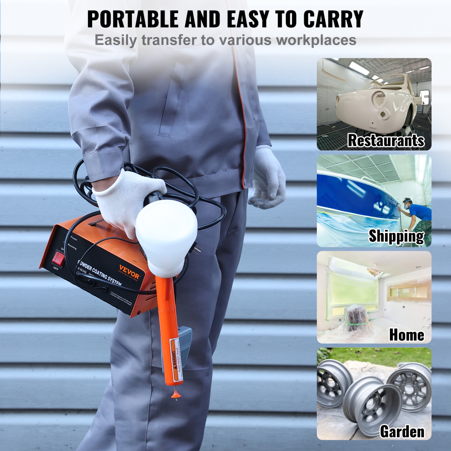 VEVOR 50KV Powder Coating System, Electrostatic Output Powder Coating Kit with Foot Switch, Spray Gun, Nozzles and Powder Cups, Powder Coating