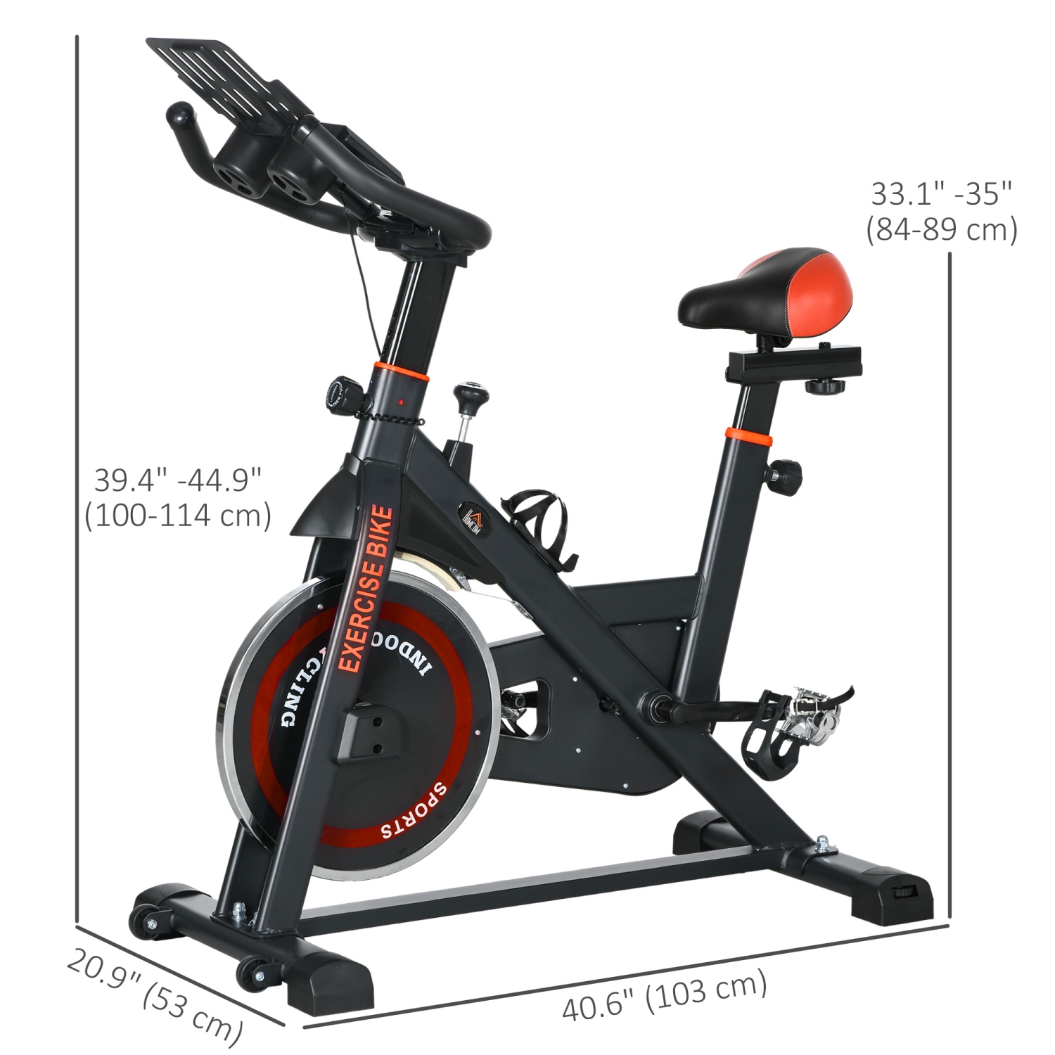 Soozier Exercise Bike, Magnetic Resistance Stationary Bike with LCD Display, Indoor Cycling Bike for Home w/ Adjustable Resistance, Comfortable Seat