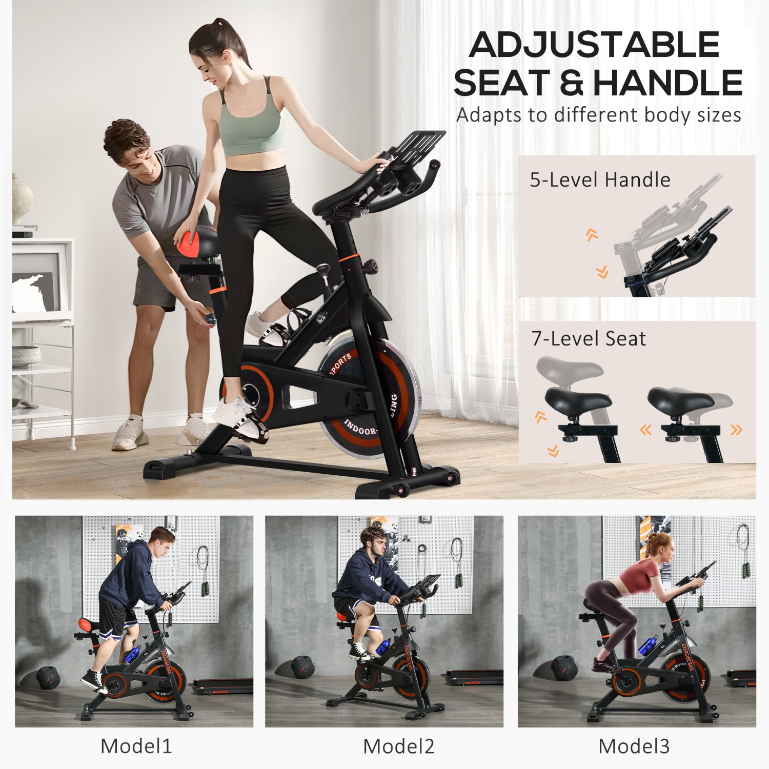 Soozier Exercise Bike, Magnetic Resistance Stationary Bike with LCD Display, Indoor Cycling Bike for Home w/ Adjustable Resistance, Comfortable Seat