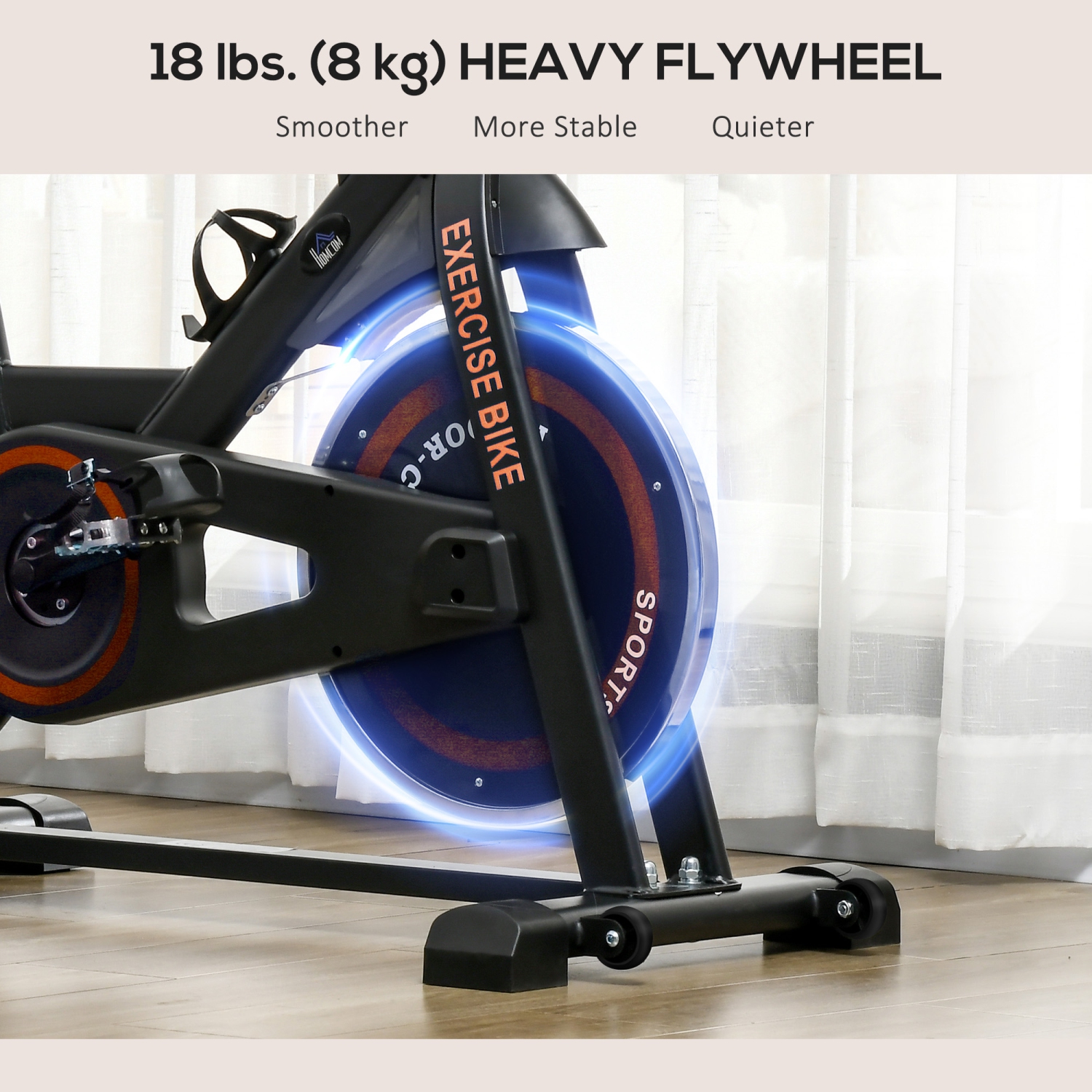 Soozier Exercise Bike, Magnetic Resistance Stationary Bike with LCD Display, Indoor Cycling Bike for Home w/ Adjustable Resistance, Comfortable Seat