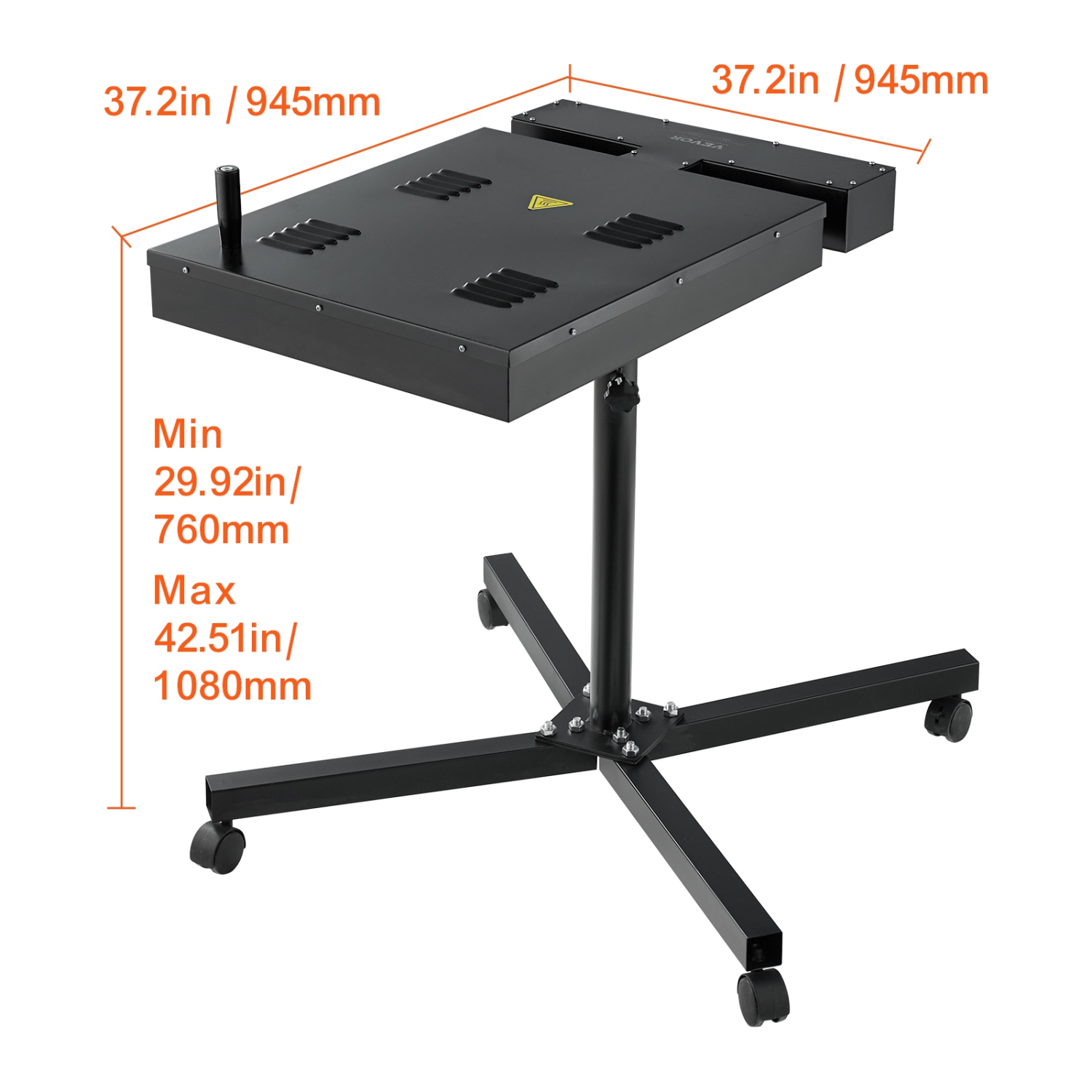 VEVOR 16x16 inch Pro Flash Dryer, Upgrade 1800W Electrical Control Box Flash Dryer with Height Adjustable Stand, 360° Rotation, X-Shaped Base, Steel