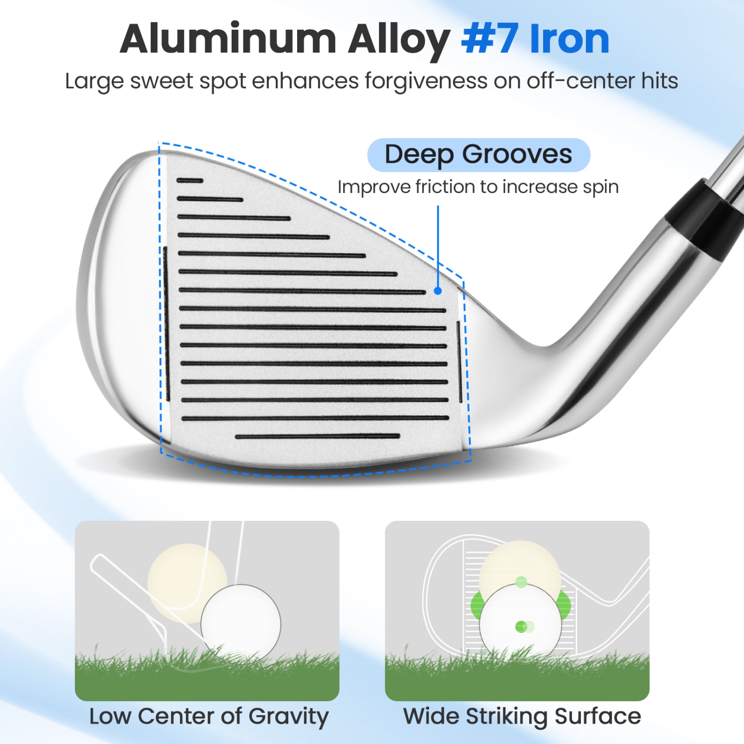 Gymax #7 Iron Single Golf Club for Men w/ Steel Shaft for Right Handed Golfers