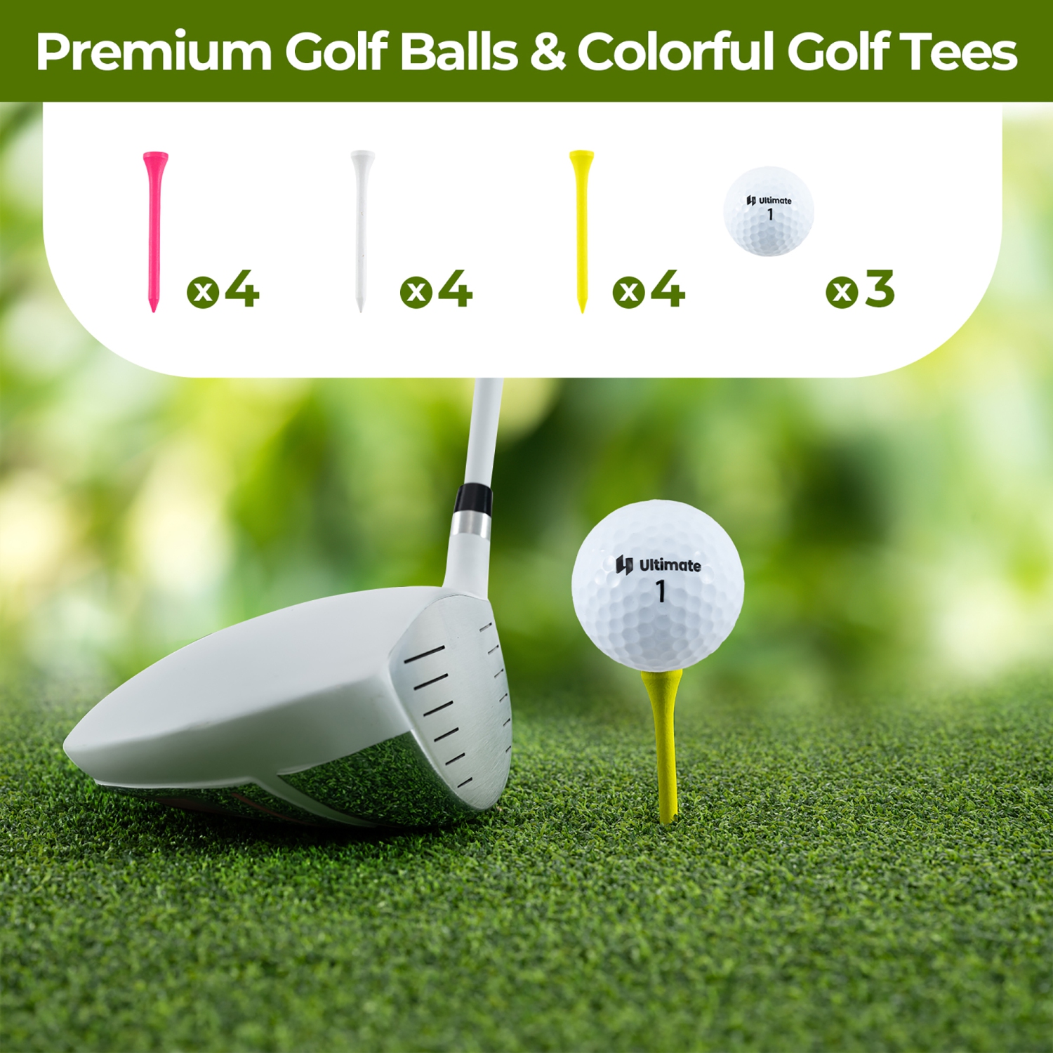 Gymax Golf Gift Set for Men w/ Golf Balls Golf Tees Golf Towel Golf Belt Golf Hat