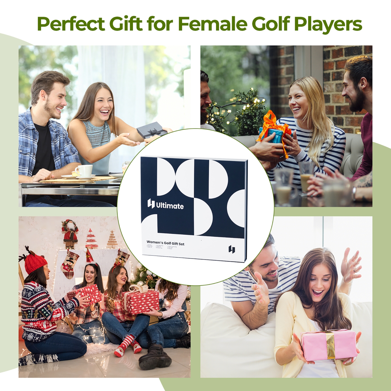 Gymax Golf Gift Set for Women w/ Golf Balls Golf Tees Golf Towel Golf Belt Golf Hat