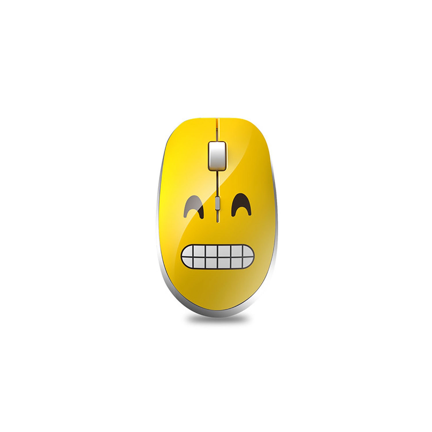 2.4GHz wireless mouse with grinning expression, silent wireless mouse, portable optical mouse, cartoon computer mouse