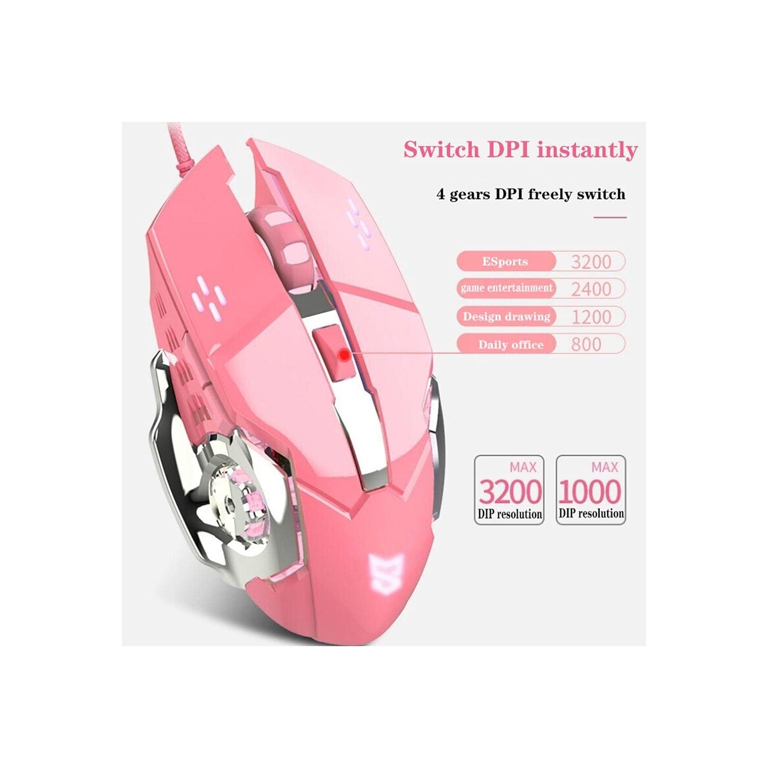 Rechargeable 2.4G wireless mouse - silent click, 6 buttons, adjustable 1200/1600/2400 DPI, 10m range, USB receiver, compact design, for PC/laptop