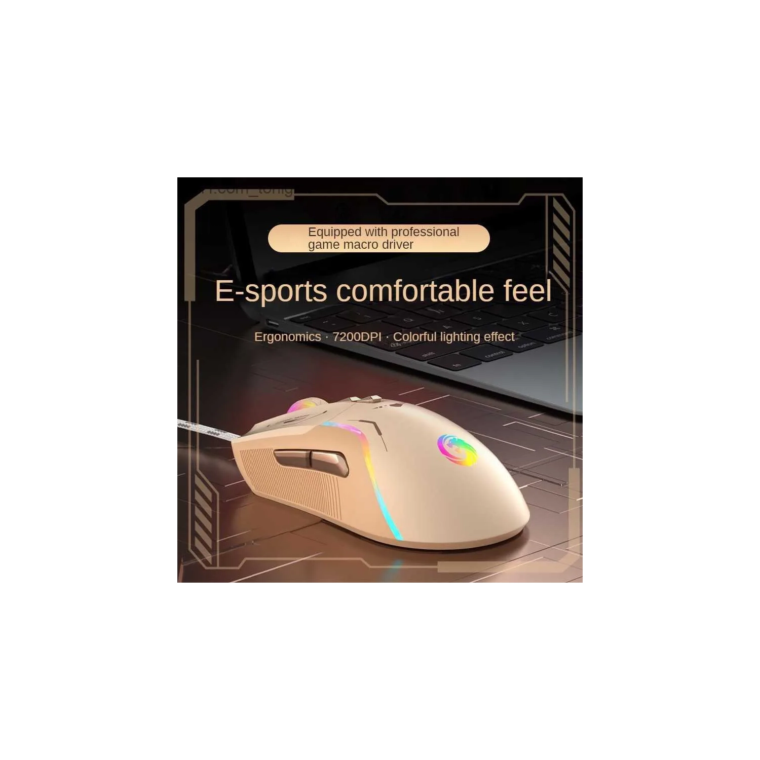 Illuminated Gaming Mouse - 6 Programmable Buttons, RGB Lighting, Ergonomic Design, Suitable for Office and Esports, Suitable for PC, Laptop, Desktop