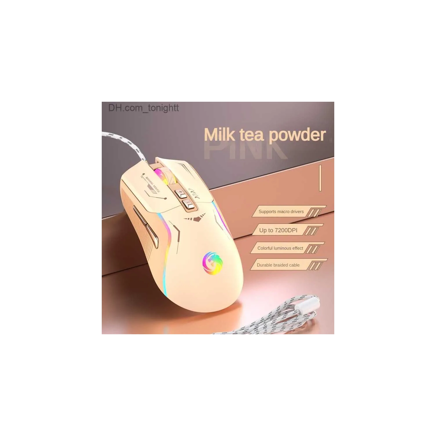 Illuminated Gaming Mouse - 6 Programmable Buttons, RGB Lighting, Ergonomic Design, Suitable for Office and Esports, Suitable for PC, Laptop, Desktop